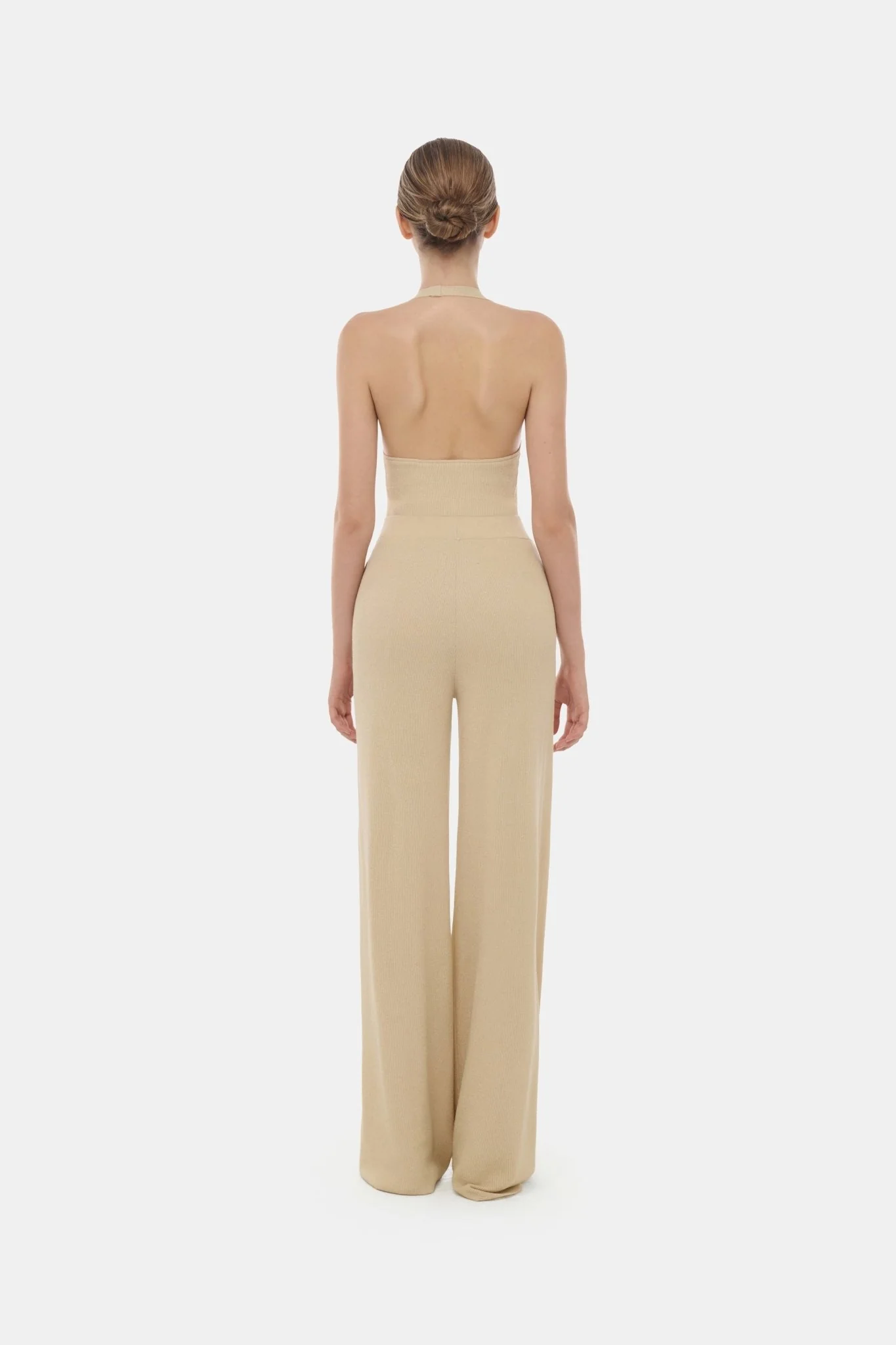 Beige Deep-V Halter Top - Image 4