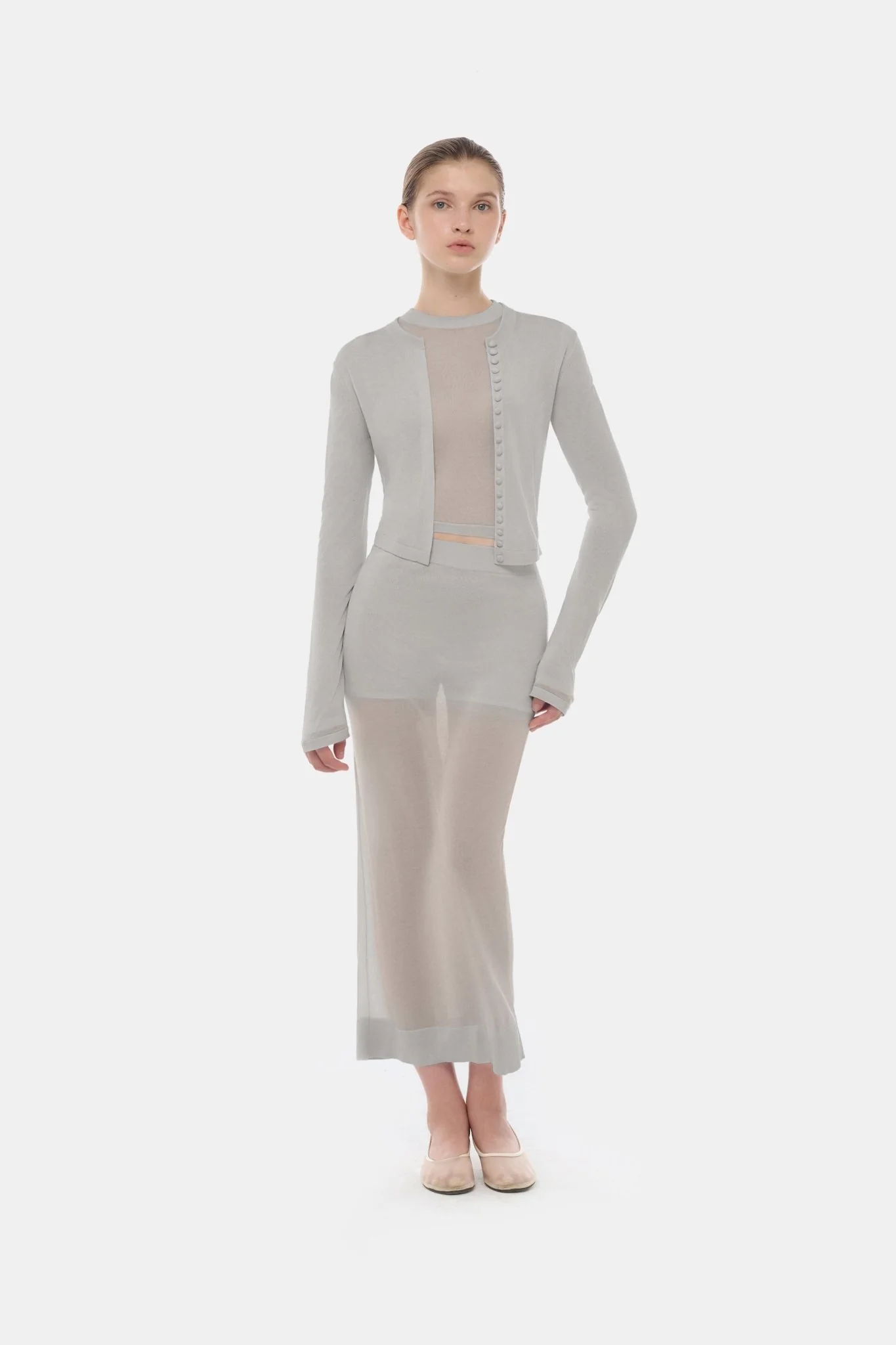 Grey Long Sleeve Top - Image 2