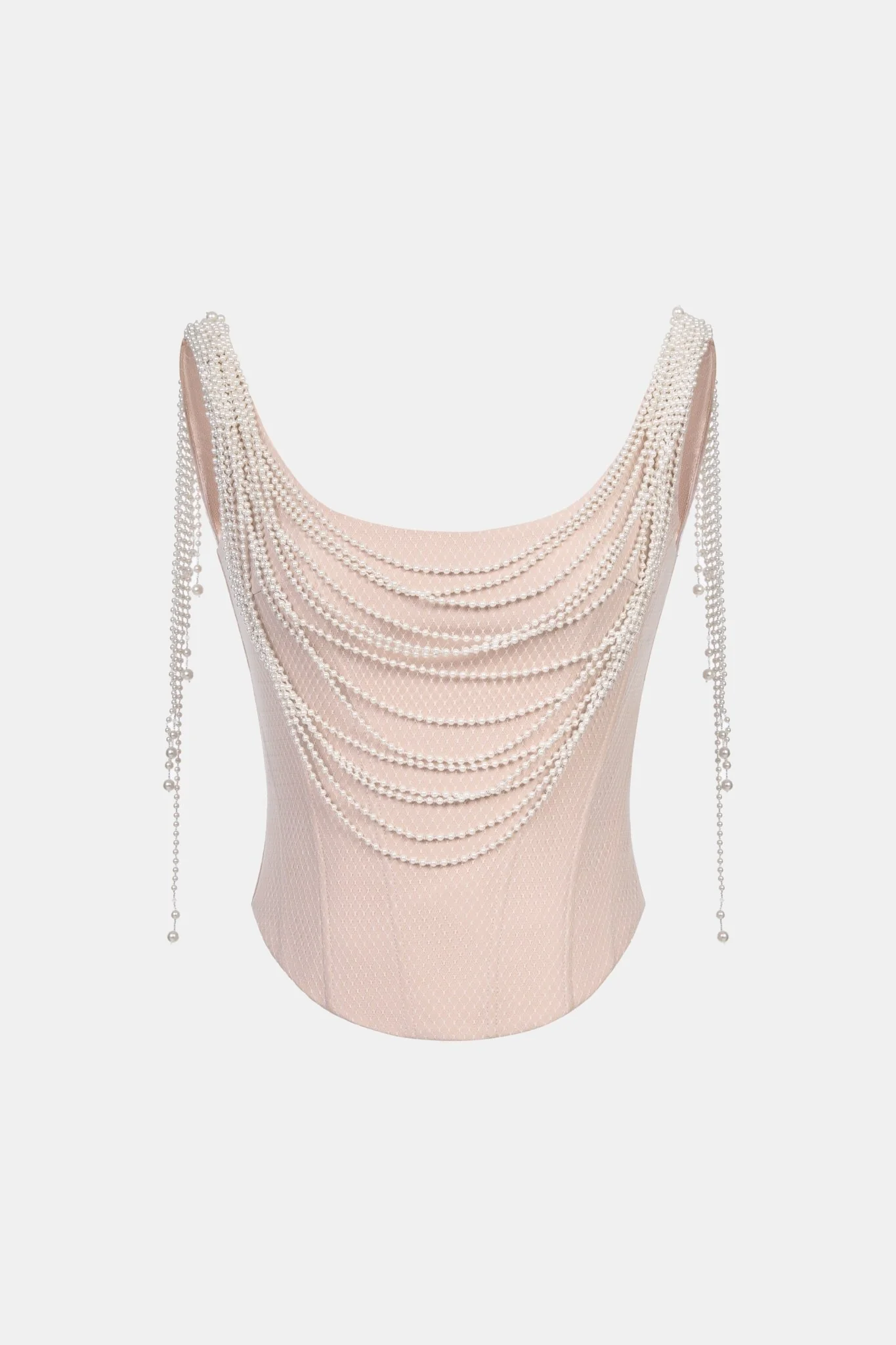 White Draped Lace Flower Bustier