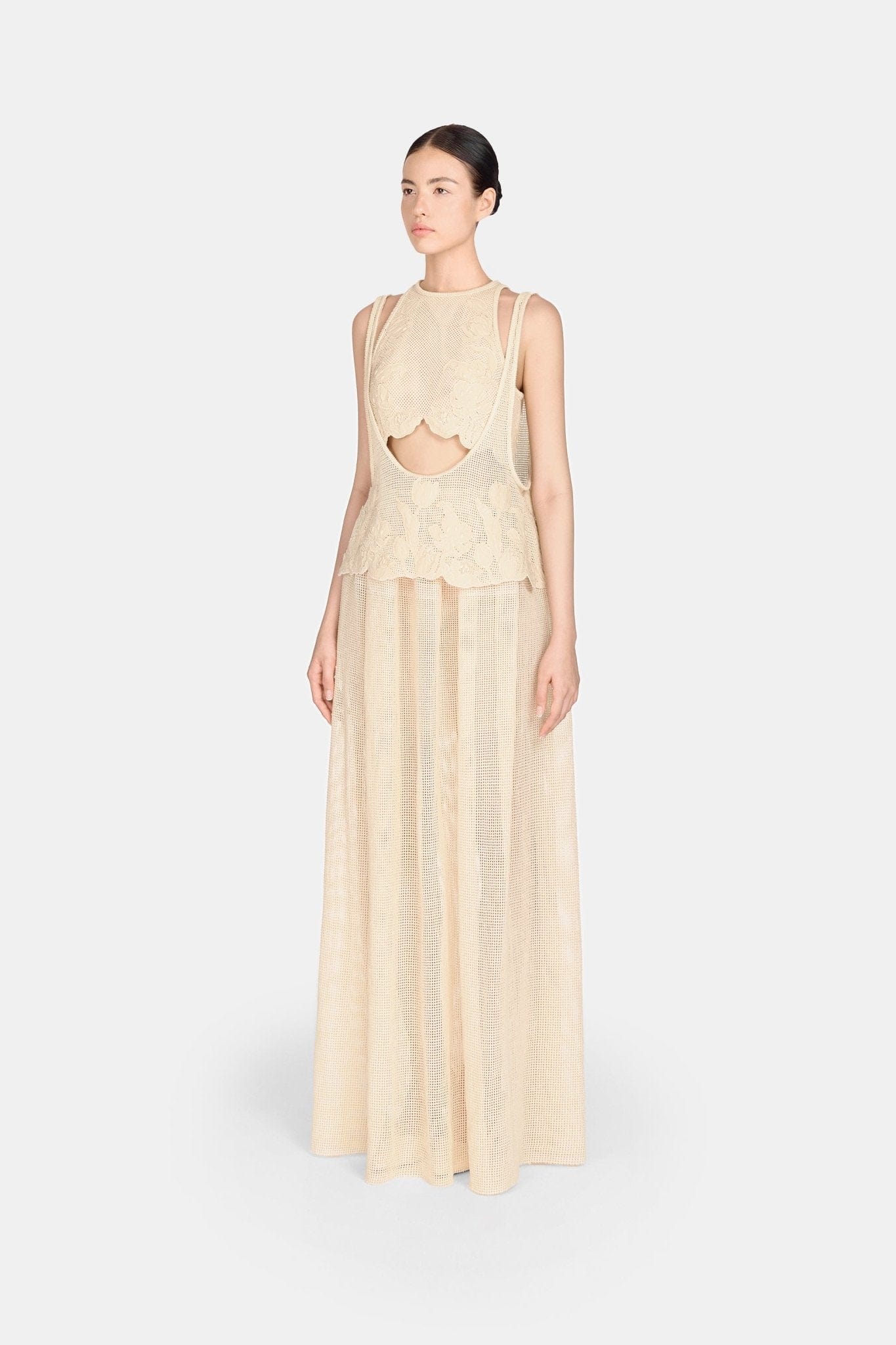 Beige Floral Tank Top - Image 3