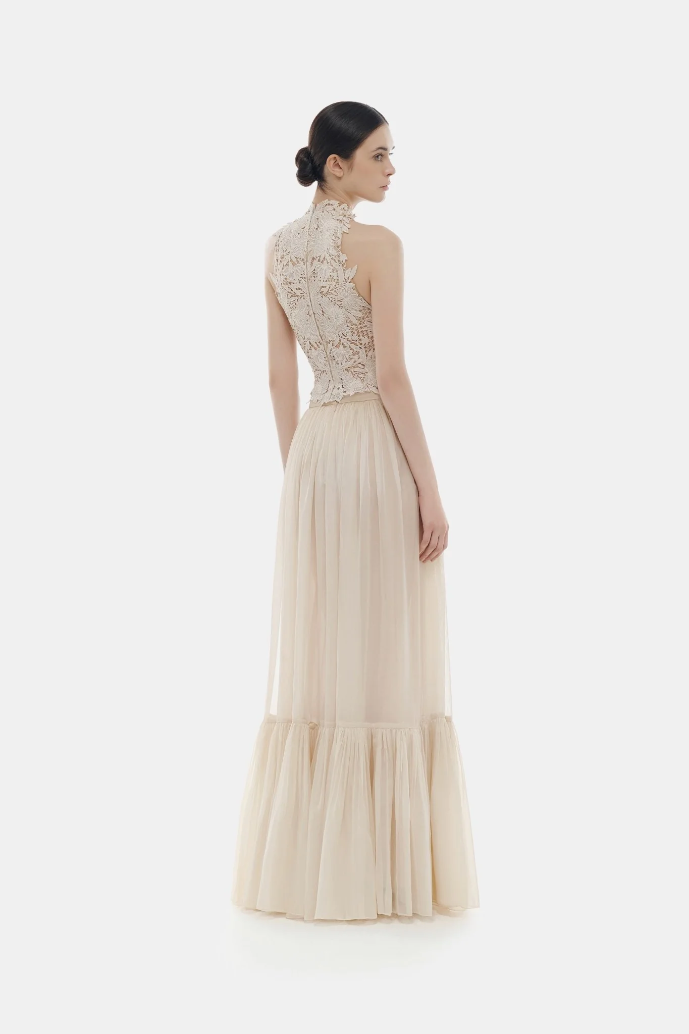Beige Layered Maxi Skirt - Image 5