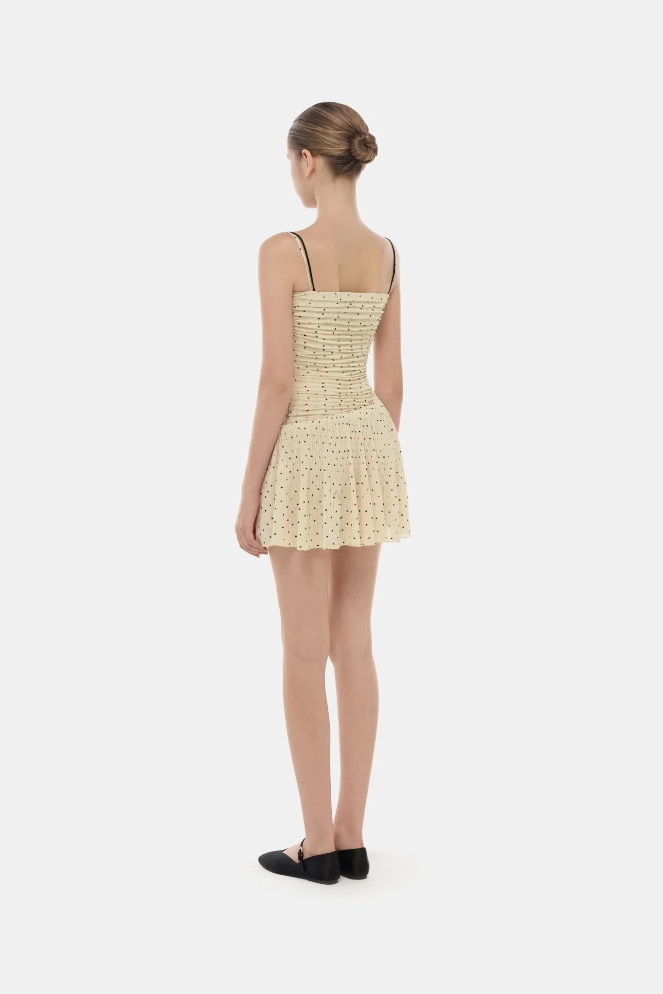 Beige Polka Dot Mini Dress - Image 4