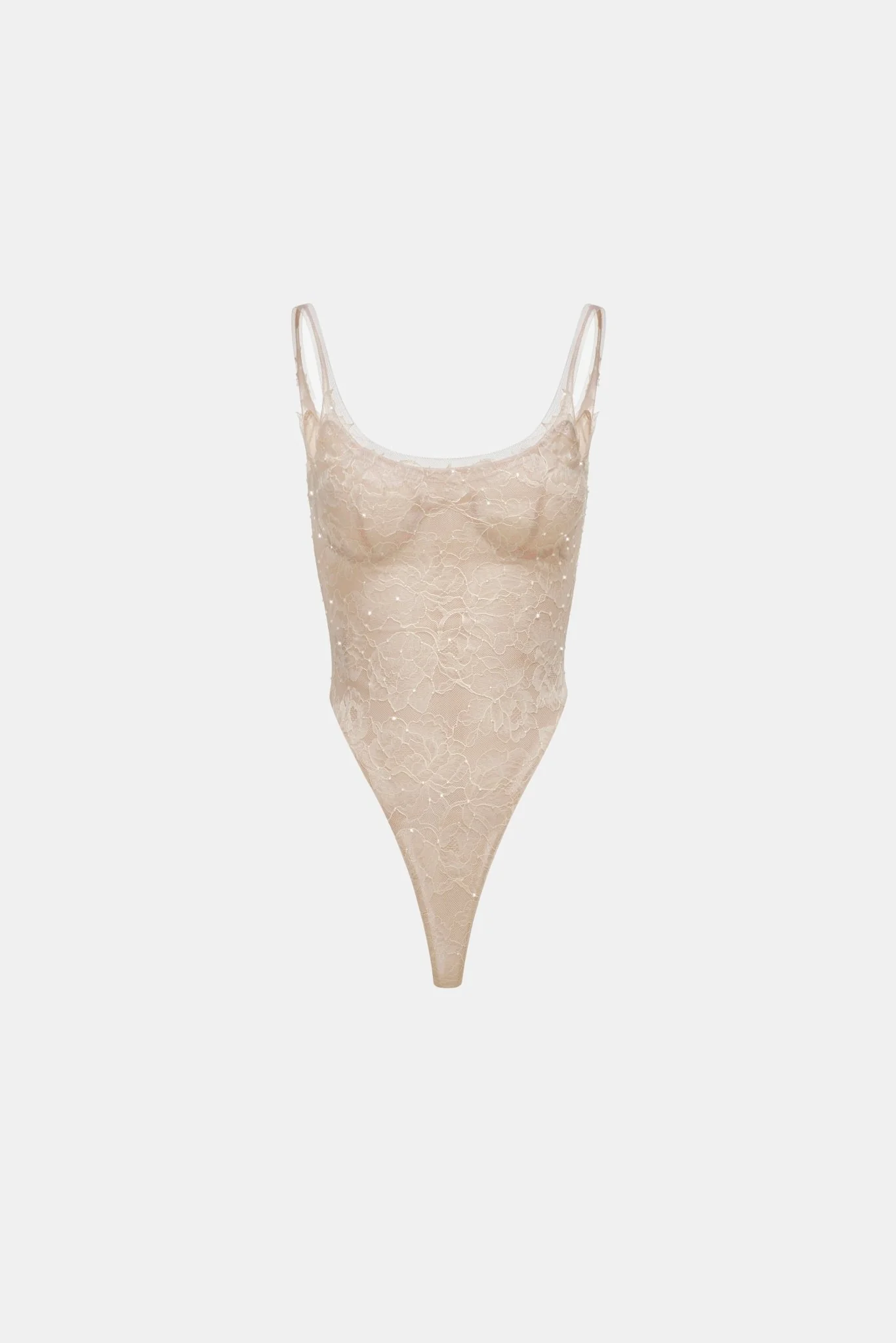 Beige Sheer Lace Top
