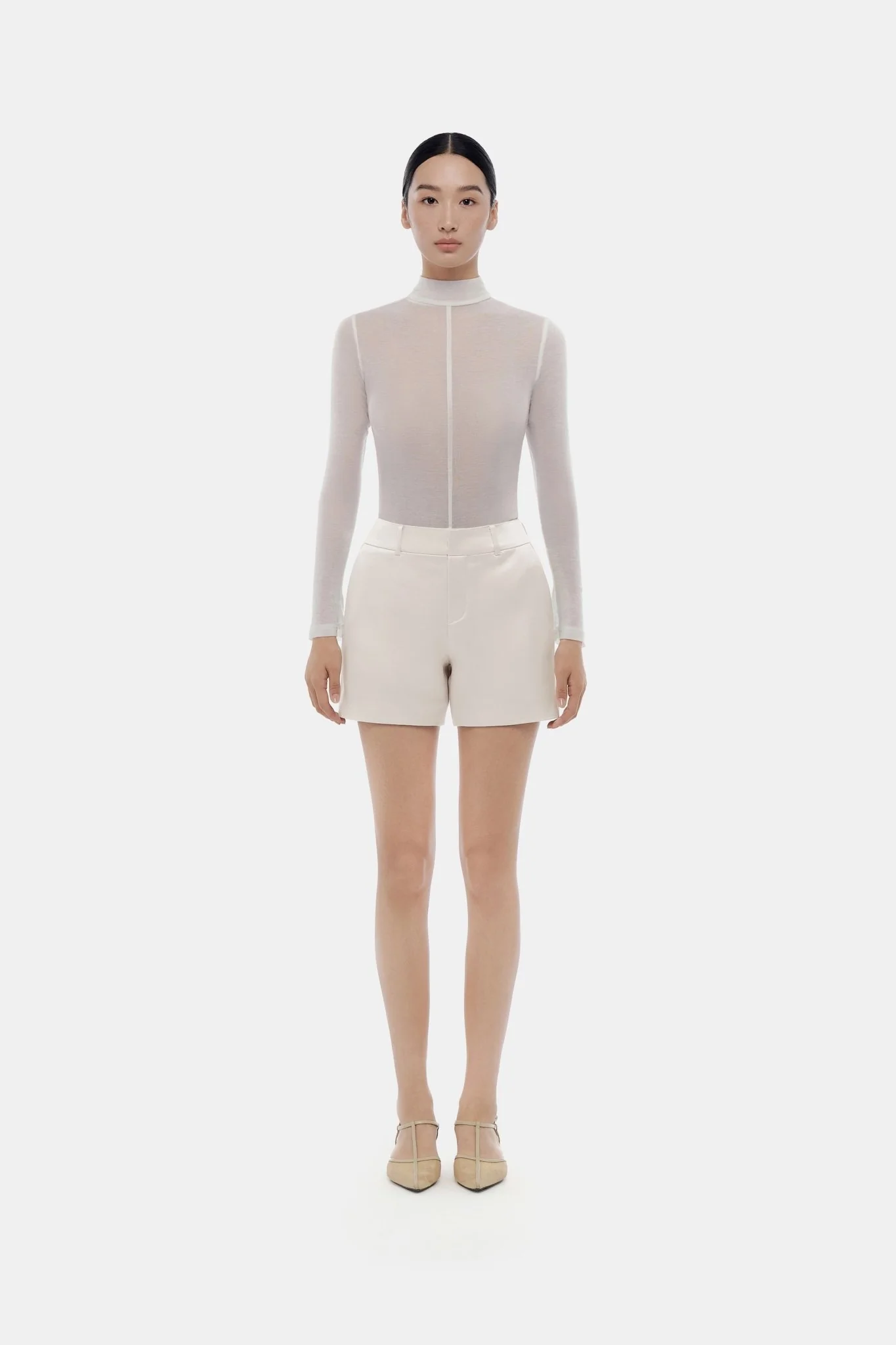 Beige Silk Shorts - Image 2