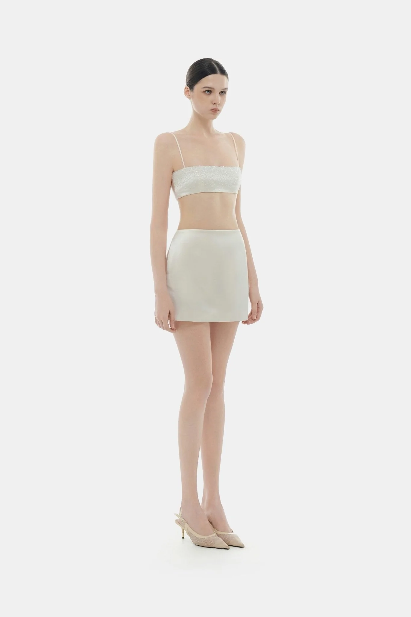 Beige Silk Skirt - Image 3