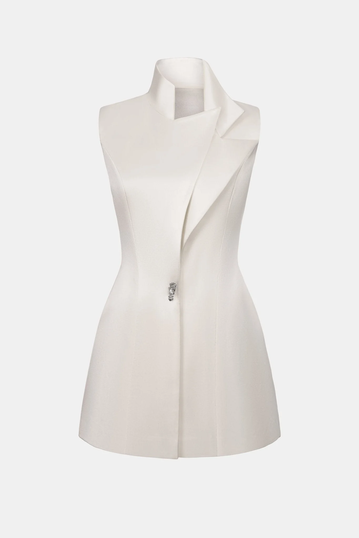 Beige Sleeveless Blazer