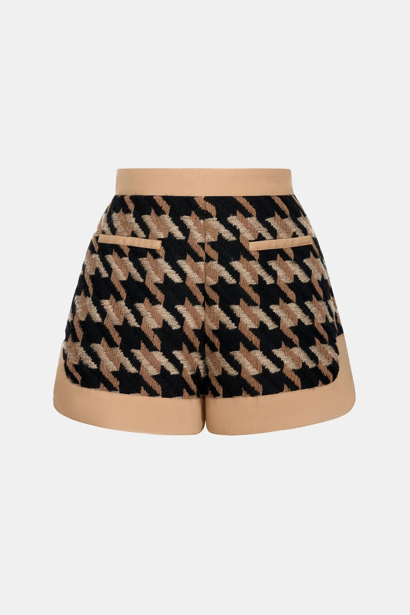 Black and Brown  Houndstooth Shorts