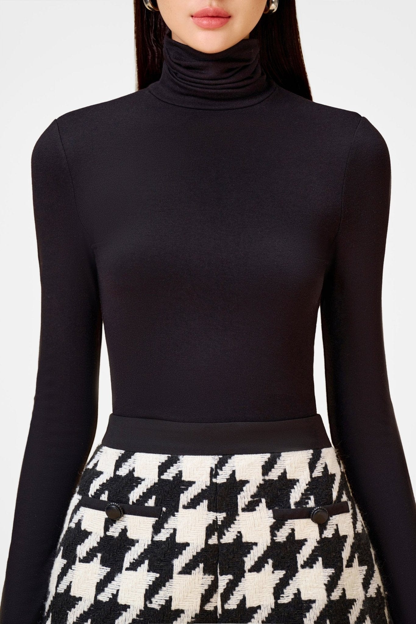 Black and White Houndstooth Shorts - Image 6