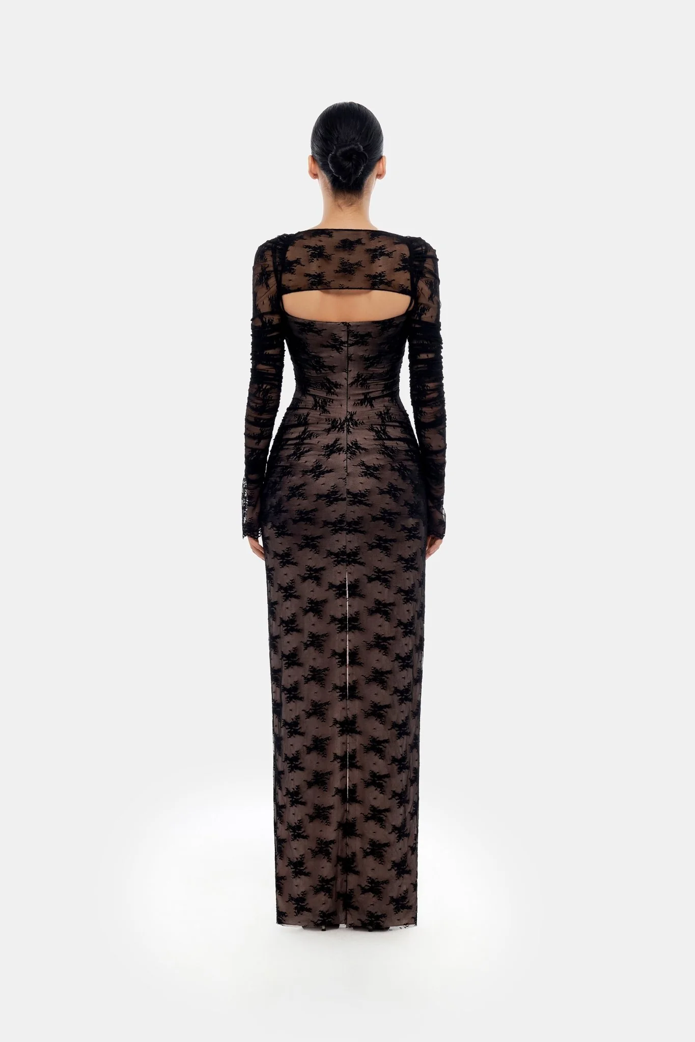 Black Bow Cut Out Laces Dress - Image 4