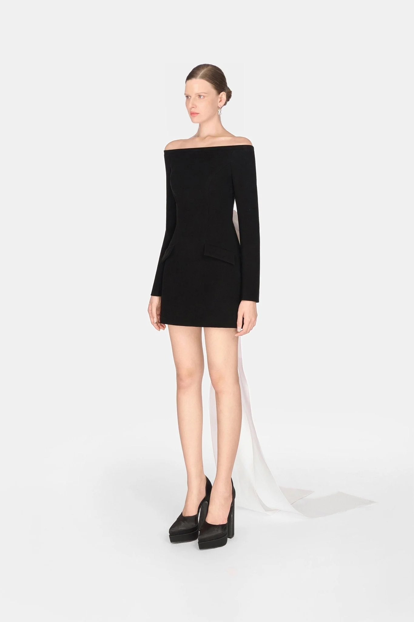 Black Bow Mini Dress - Image 3