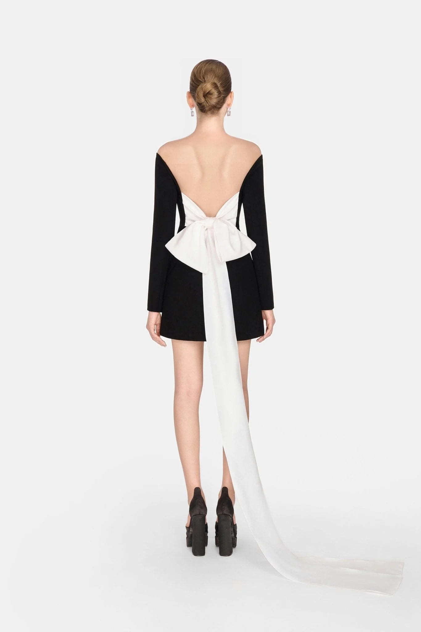 Black Bow Mini Dress - Image 4
