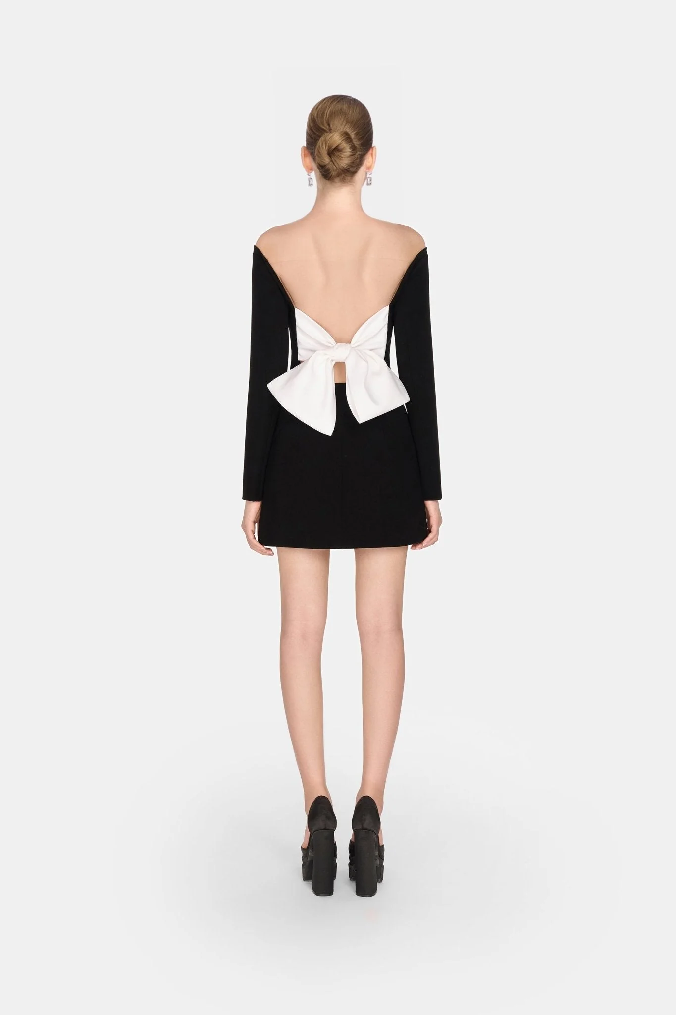 Black Bow Mini Dress - Image 5