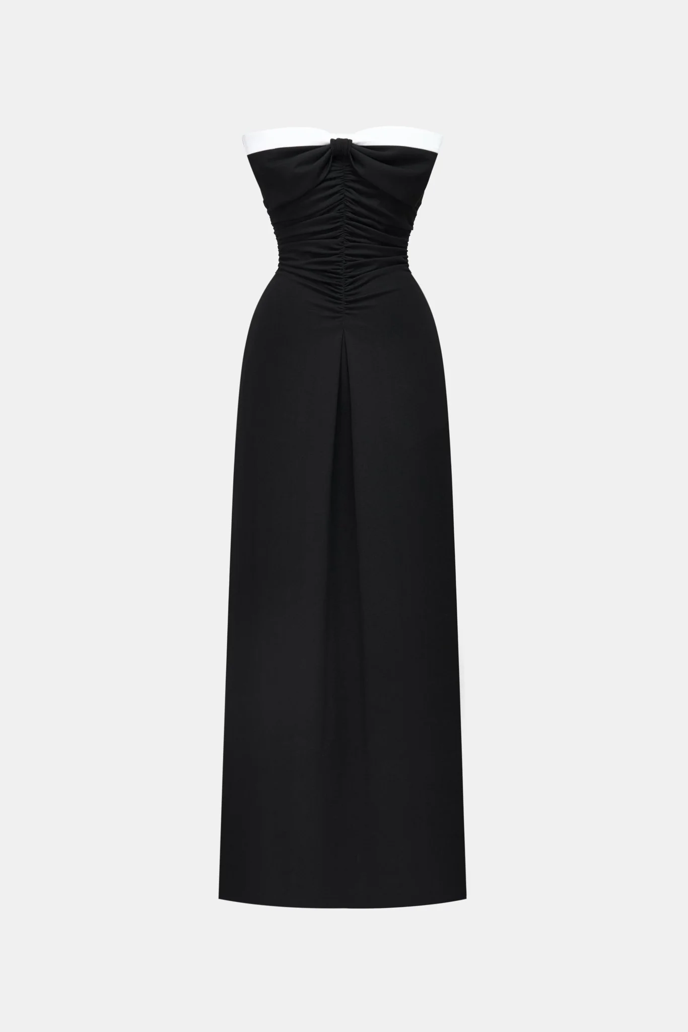 Black Bow Ruched Maxi Dress