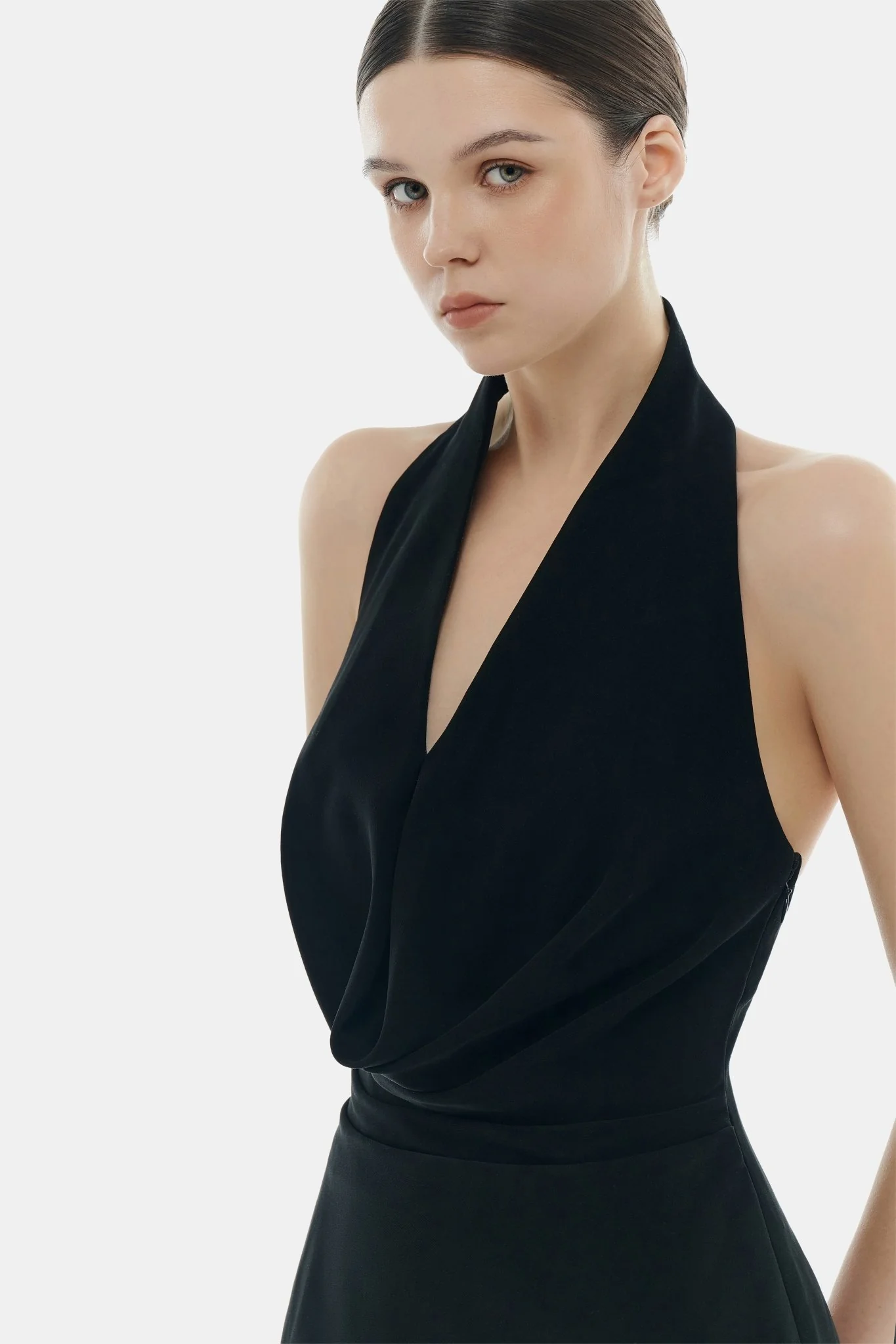 Black Cowl-neck Maxi Dress - Image 5