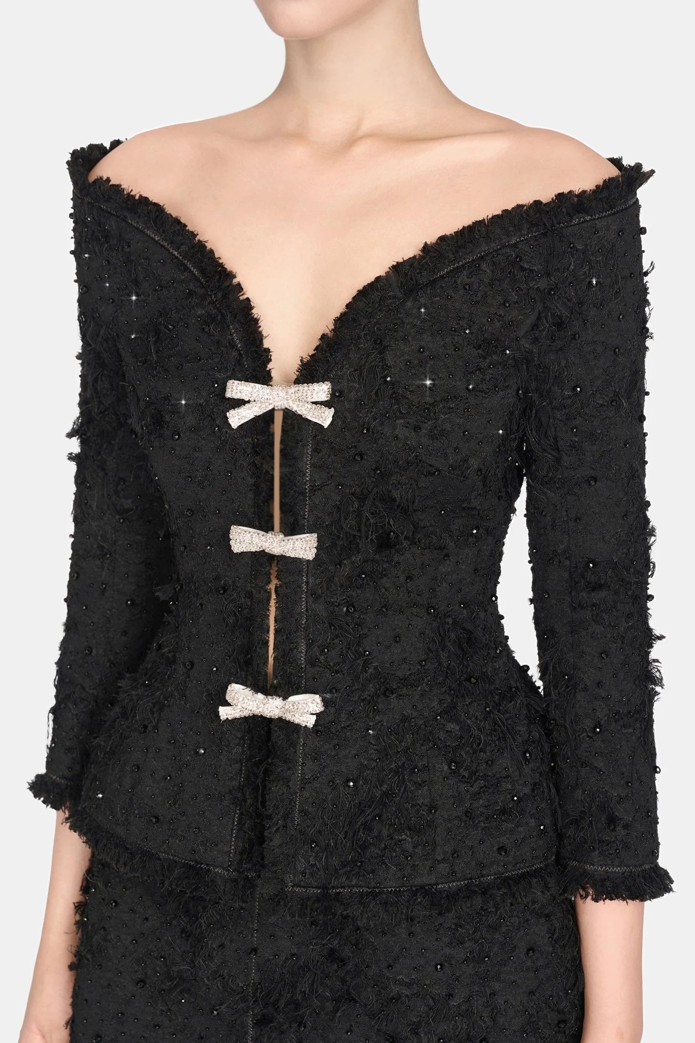 Black Crystal Beaded Mini Skirt - Image 5