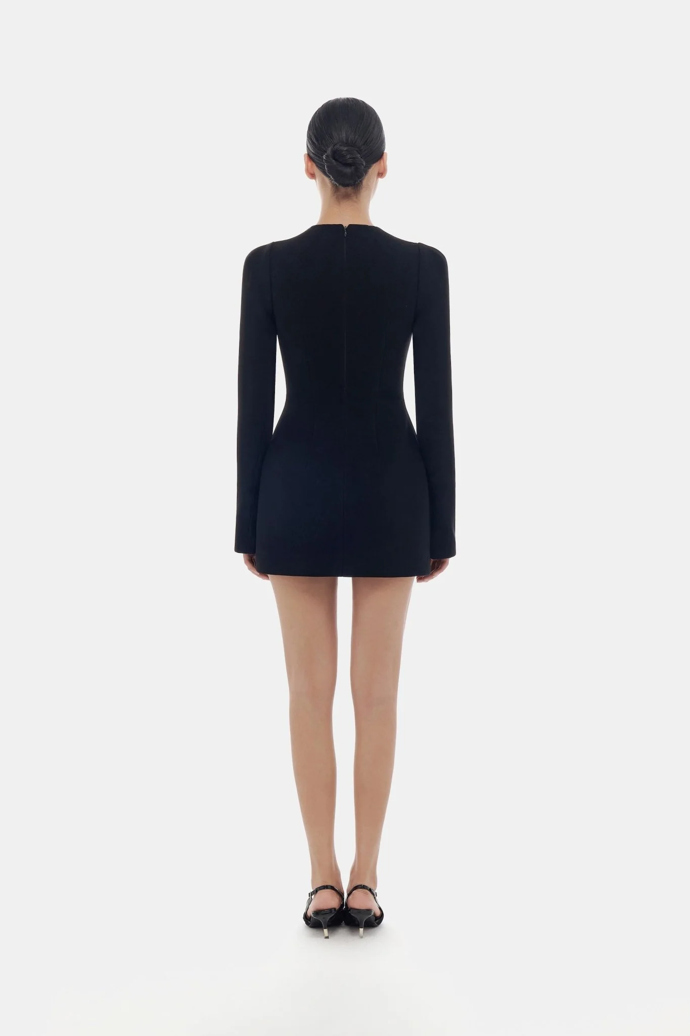 Black Faux-pearl Embellished Mini Dress - Image 4