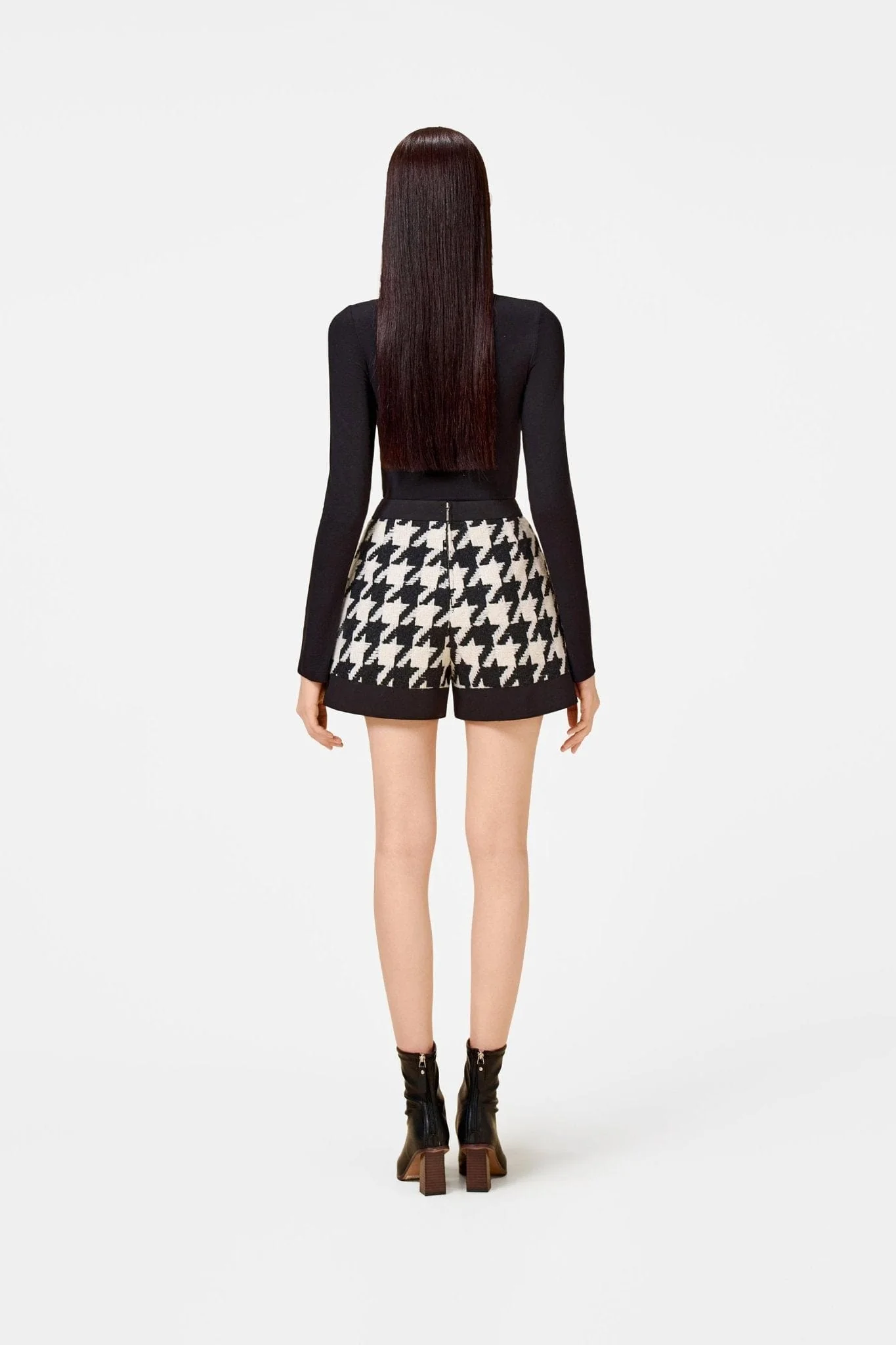 Black Houndstooth Shorts - Image 4
