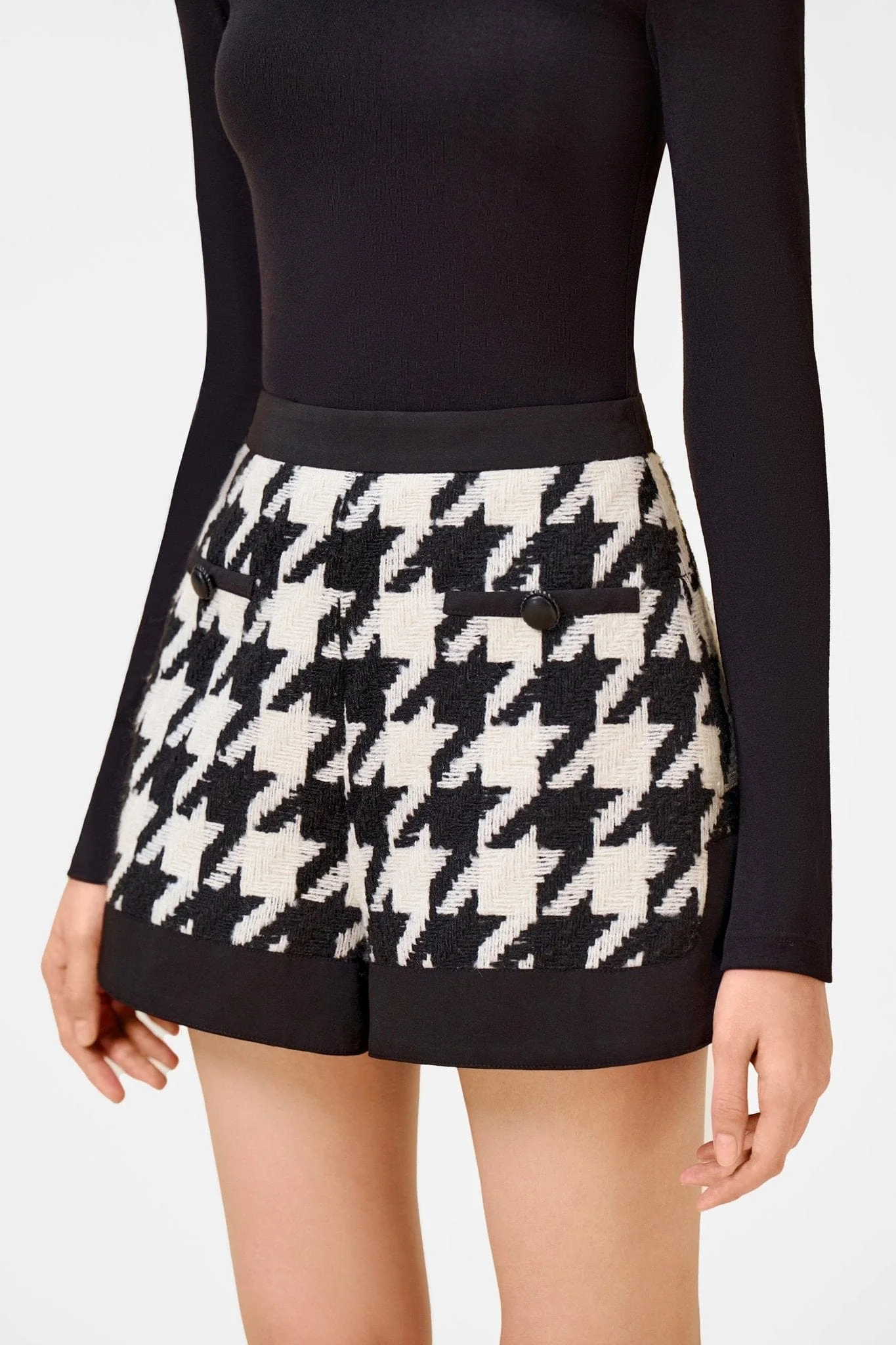 Black Houndstooth Shorts - Image 5