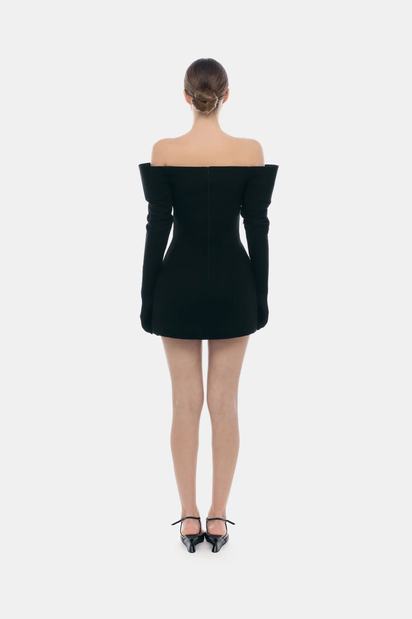 Black Studded Mini Dress - Image 4