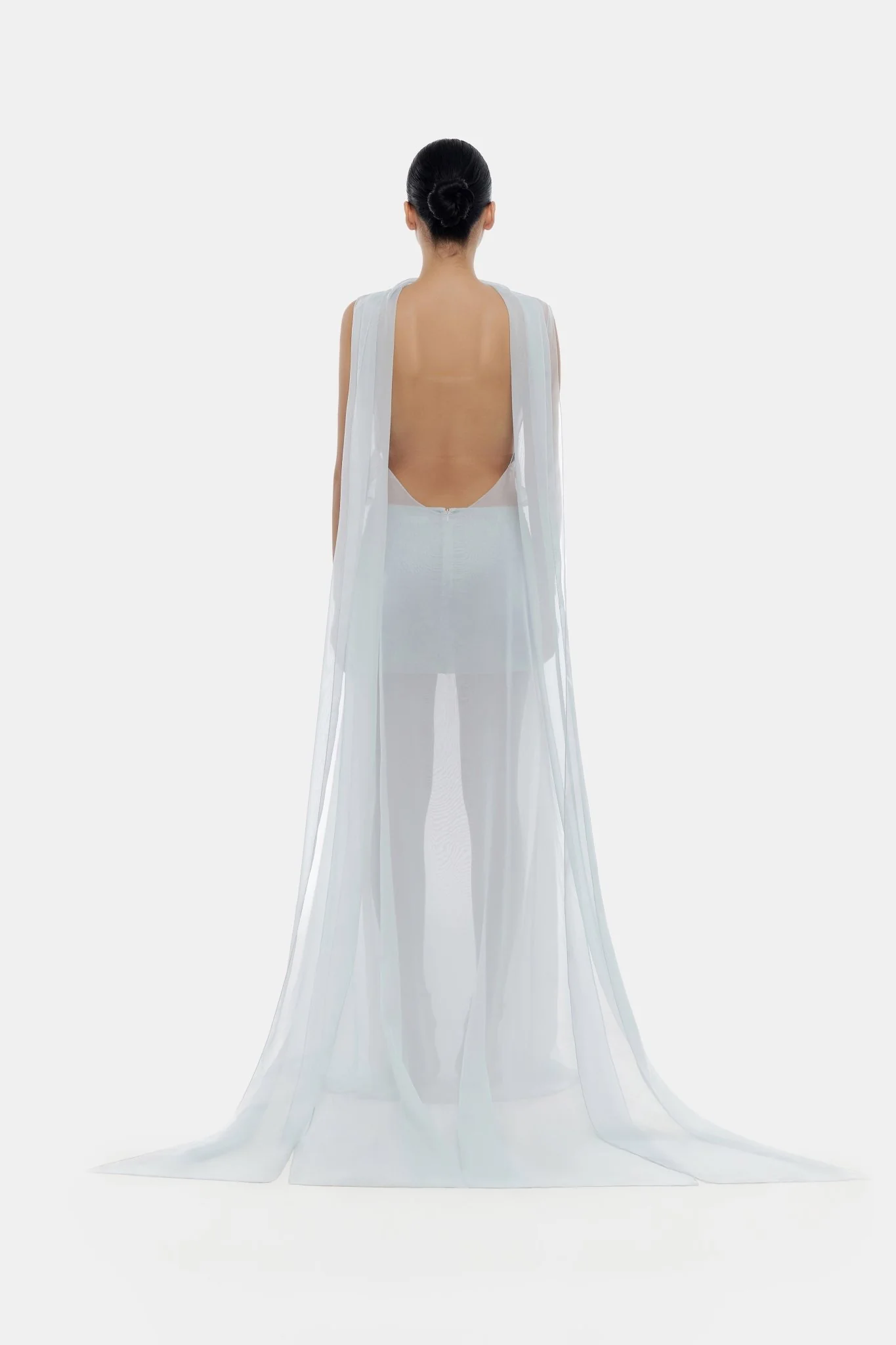 Blue Chiffon Dress - Image 4