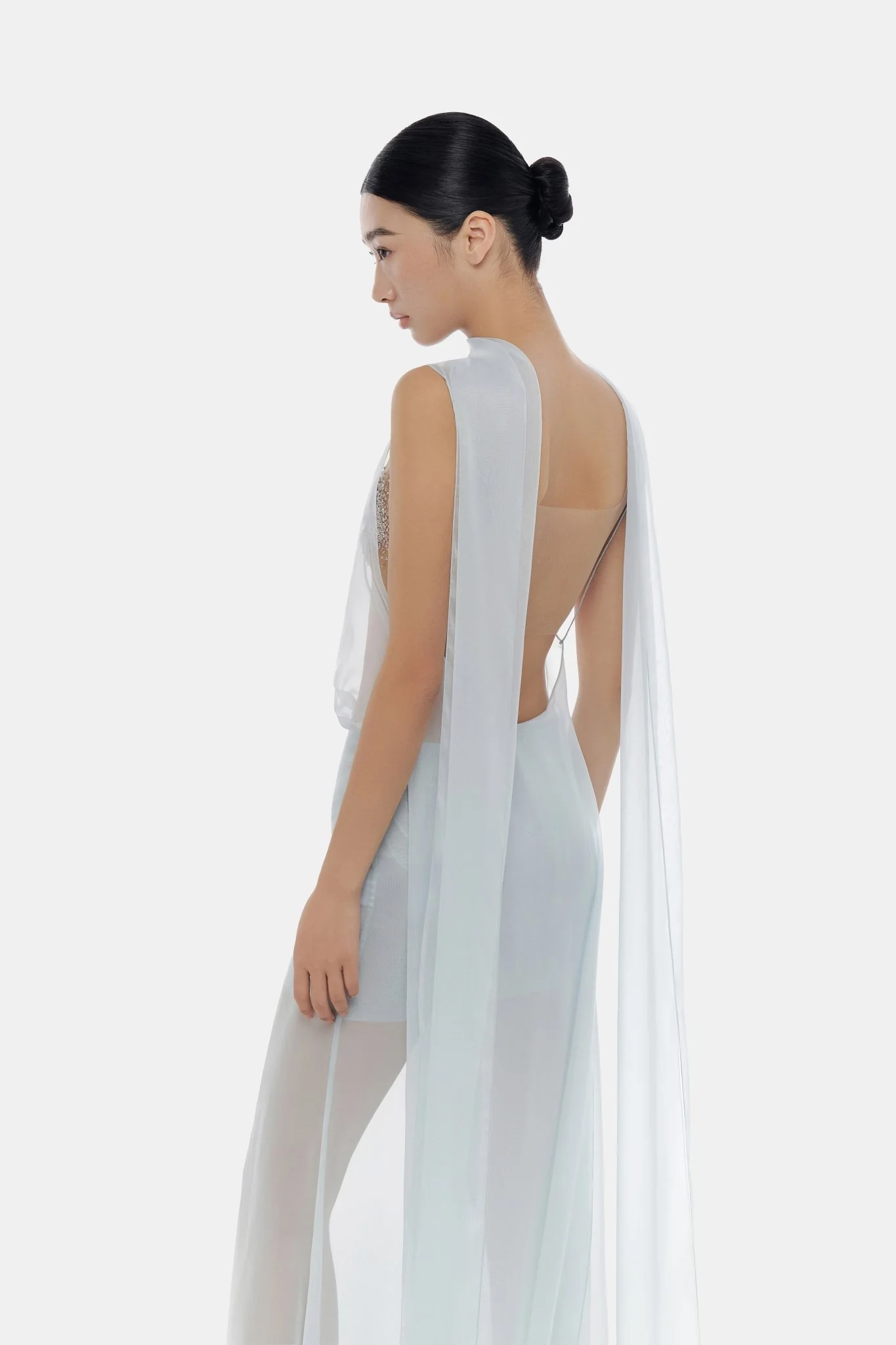 Blue Chiffon Dress - Image 5