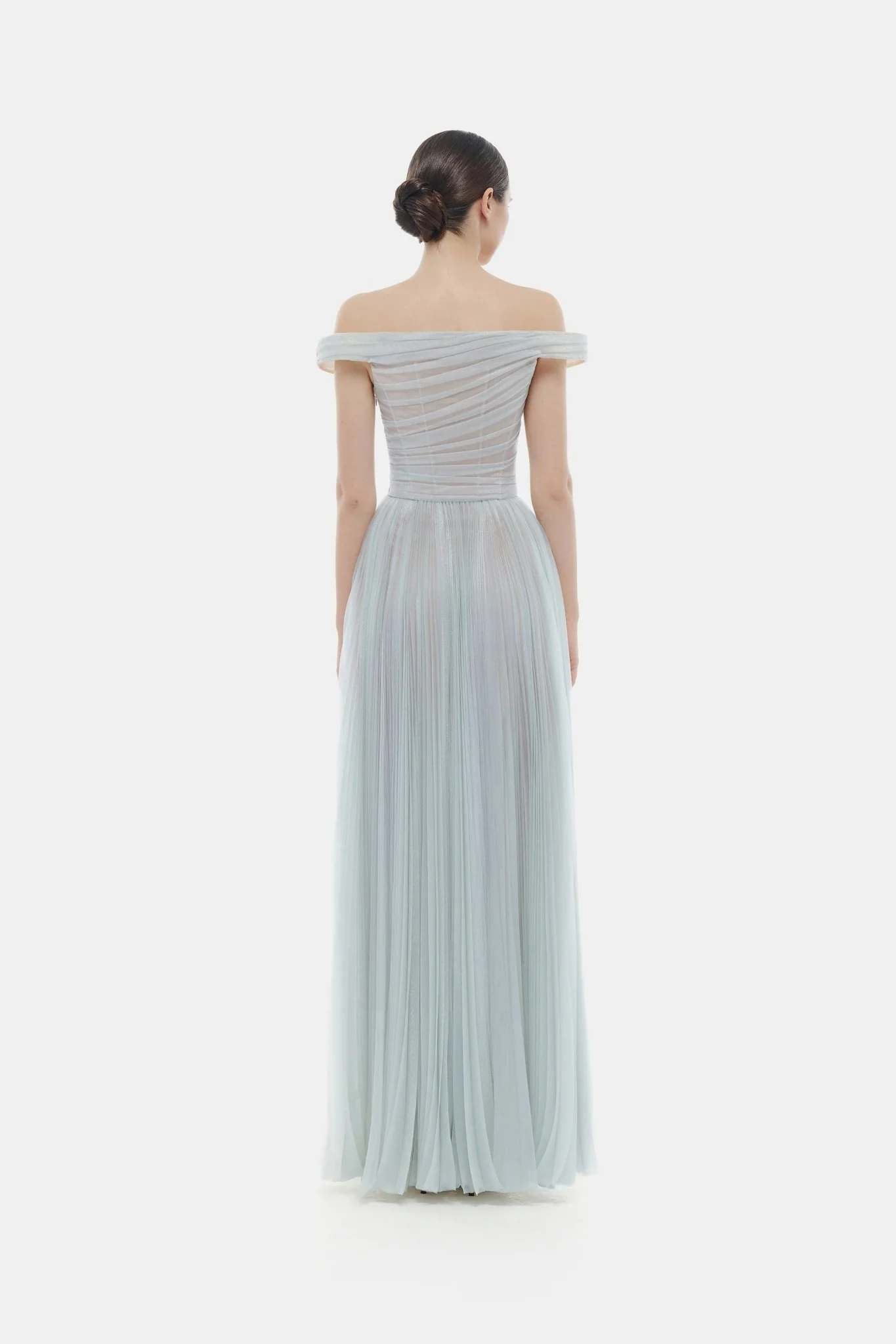 Blue Off-shoulder Maxi Dress - Image 4