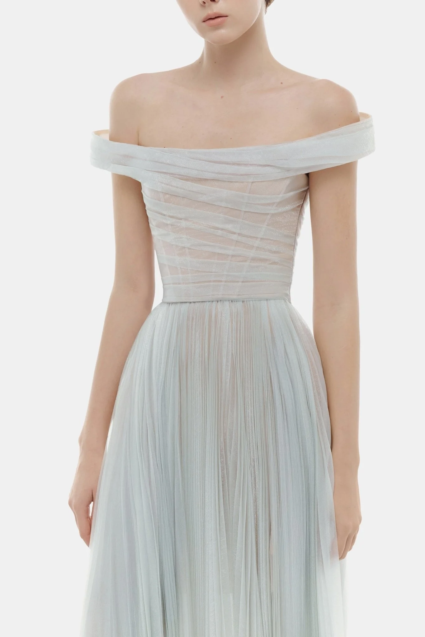 Blue Off-shoulder Maxi Dress - Image 5