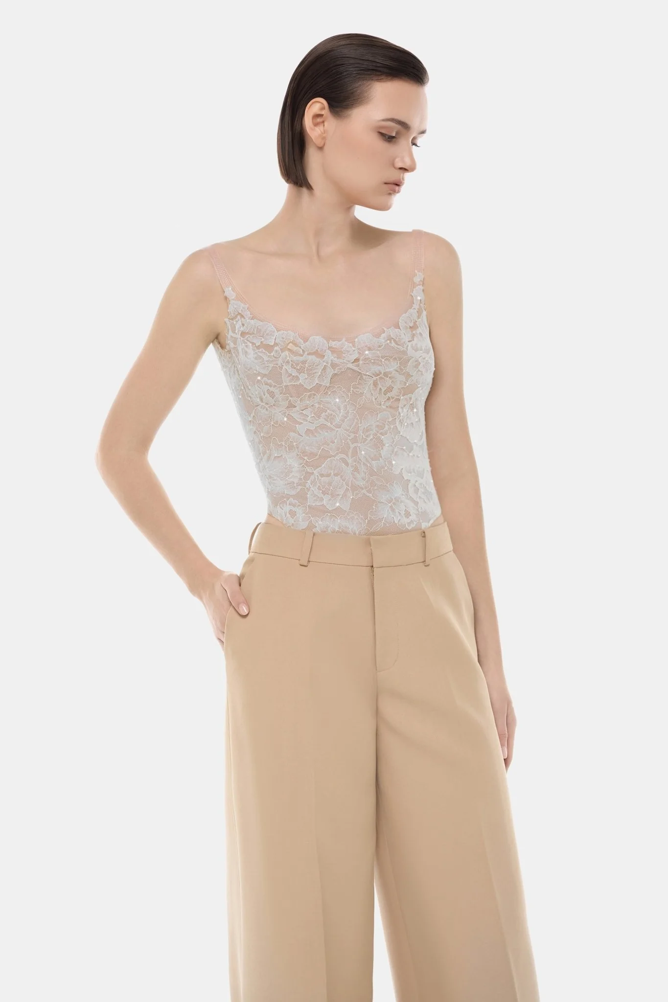 Blue Sheer Lace Top - Image 2