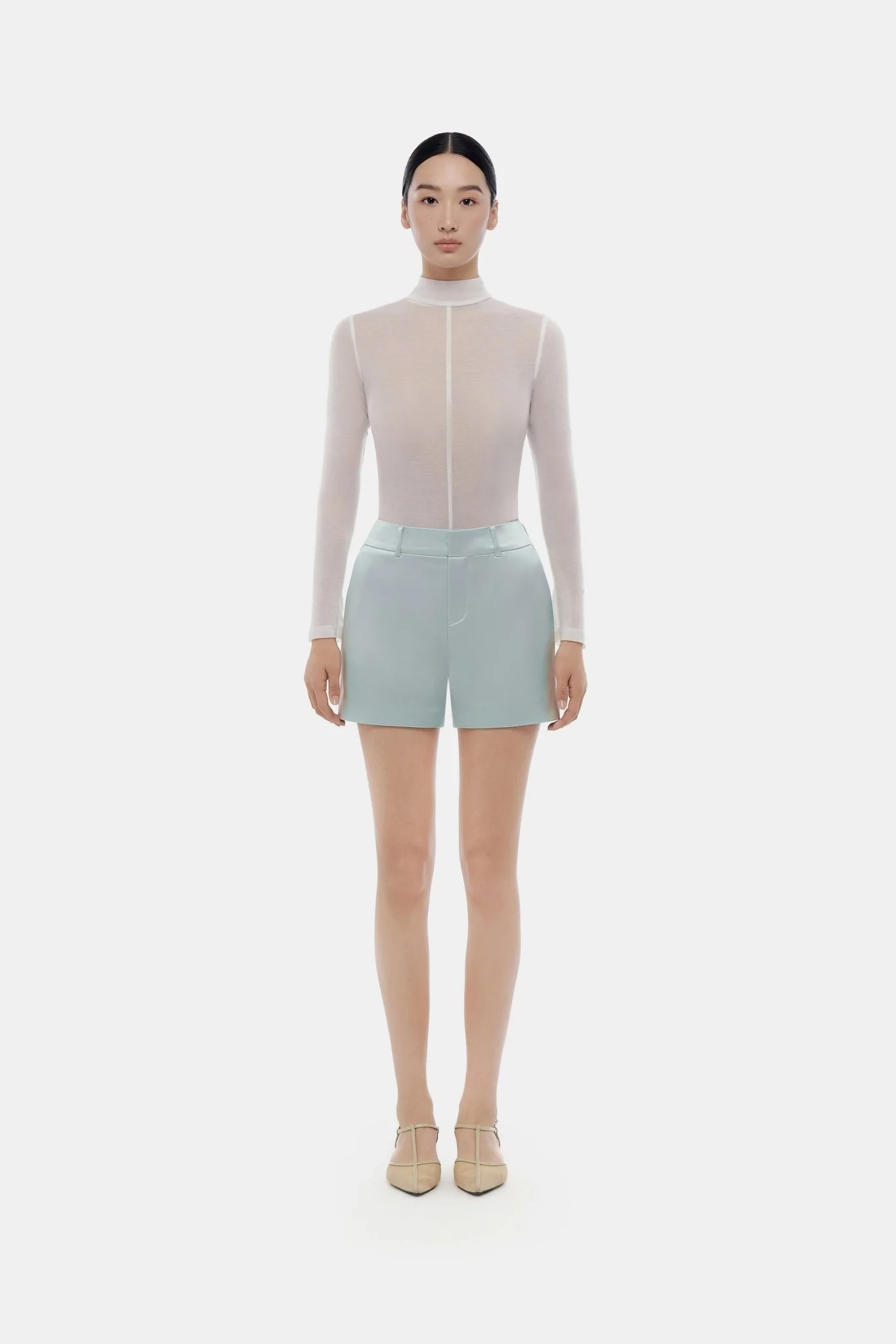 Blue Silk Shorts - Image 2