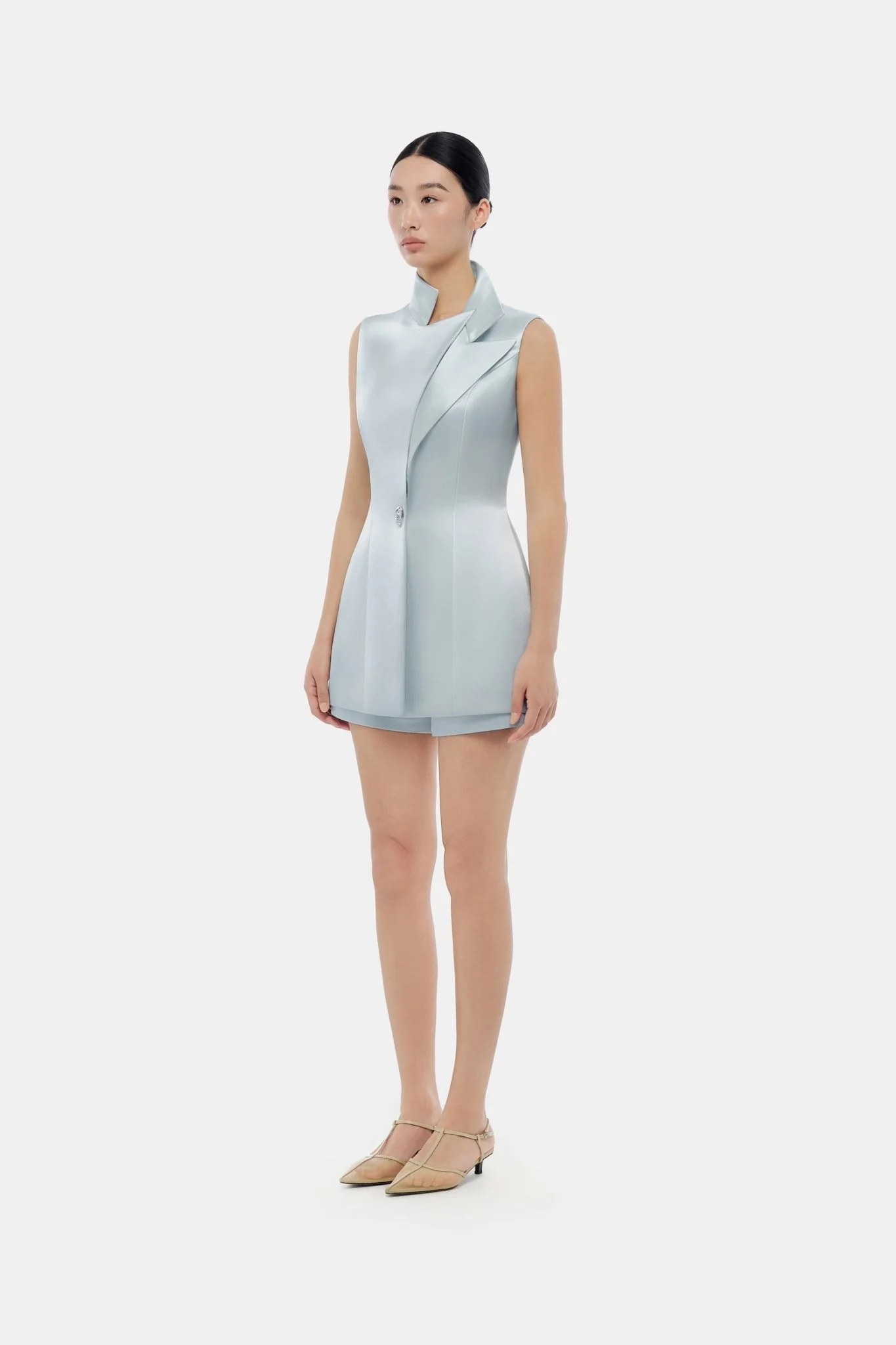 Blue Sleeveless Blazer - Image 3