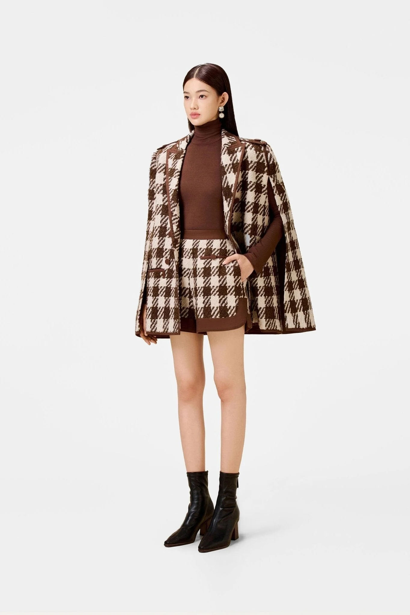 Brown Checkered Cape - Image 3