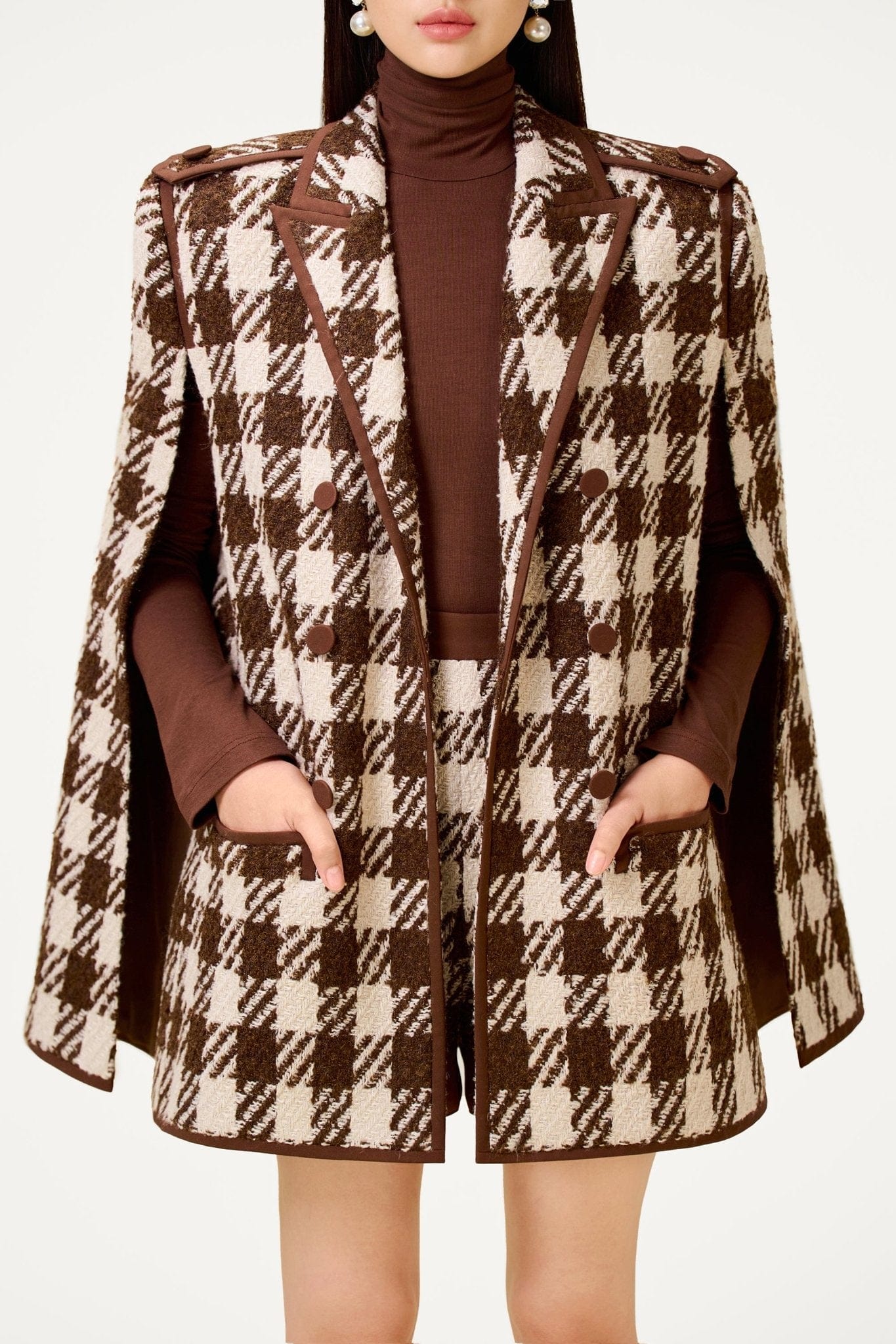 Brown Checkered Cape - Image 5