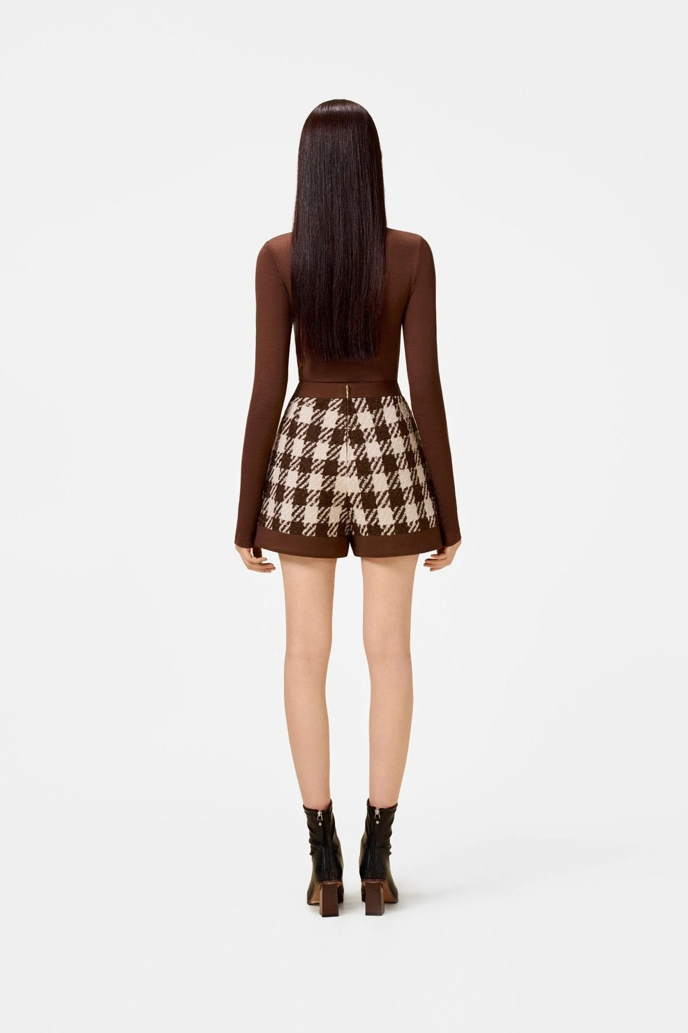 Brown Checkered Shorts - Image 4