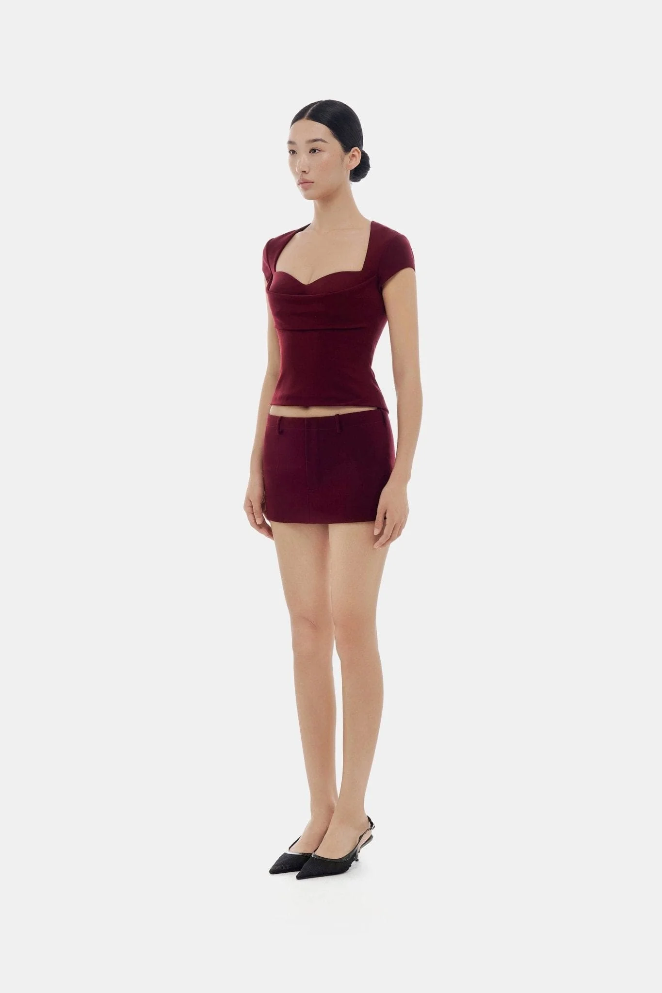 Burgundy Draped Top - Image 3