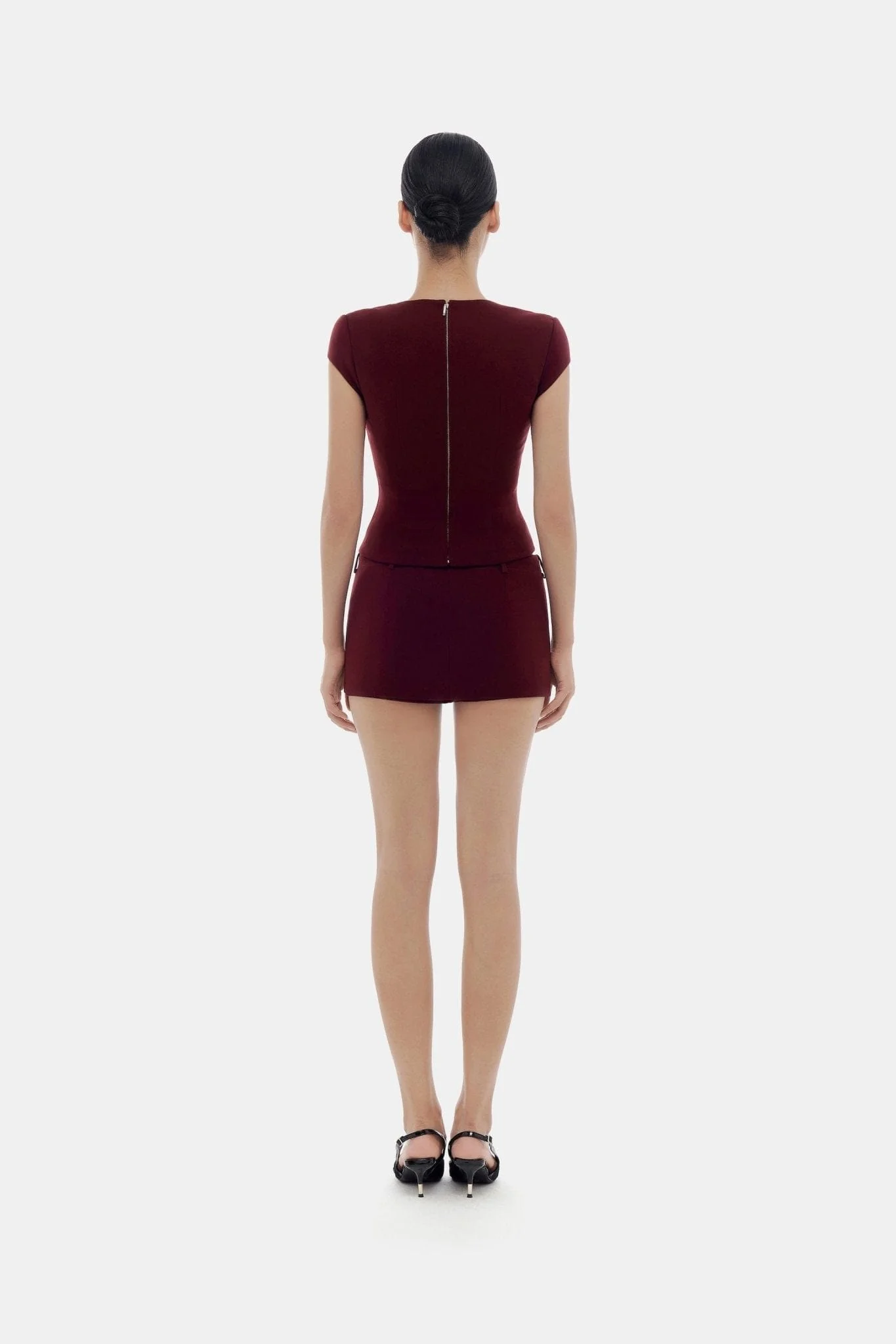 Burgundy Draped Top - Image 4