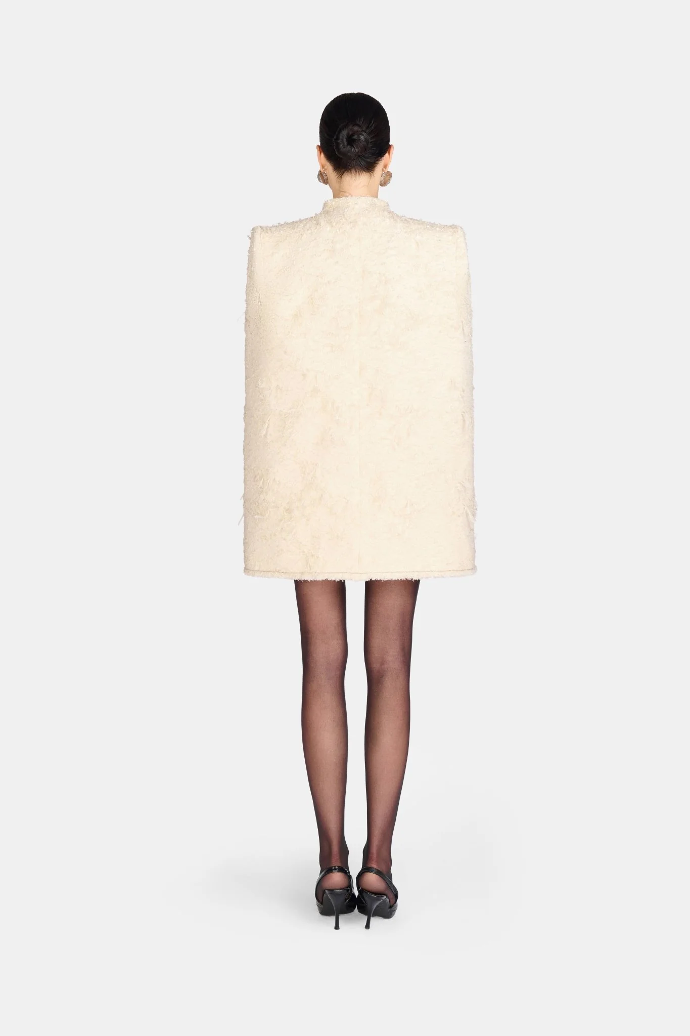 Ivory Crystal Beaded Cape - Image 4