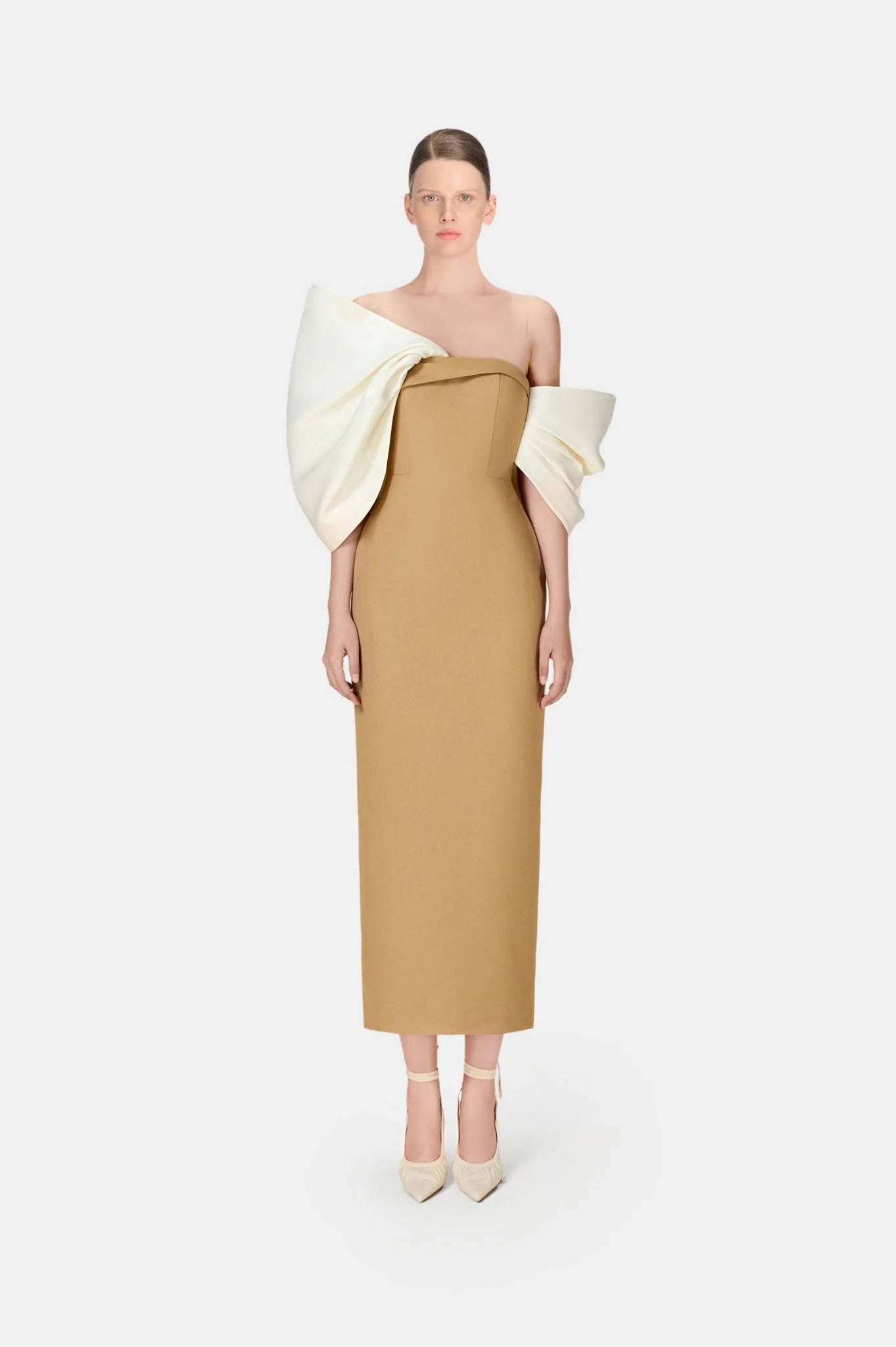 Camel Big Bow Dress - Image 2