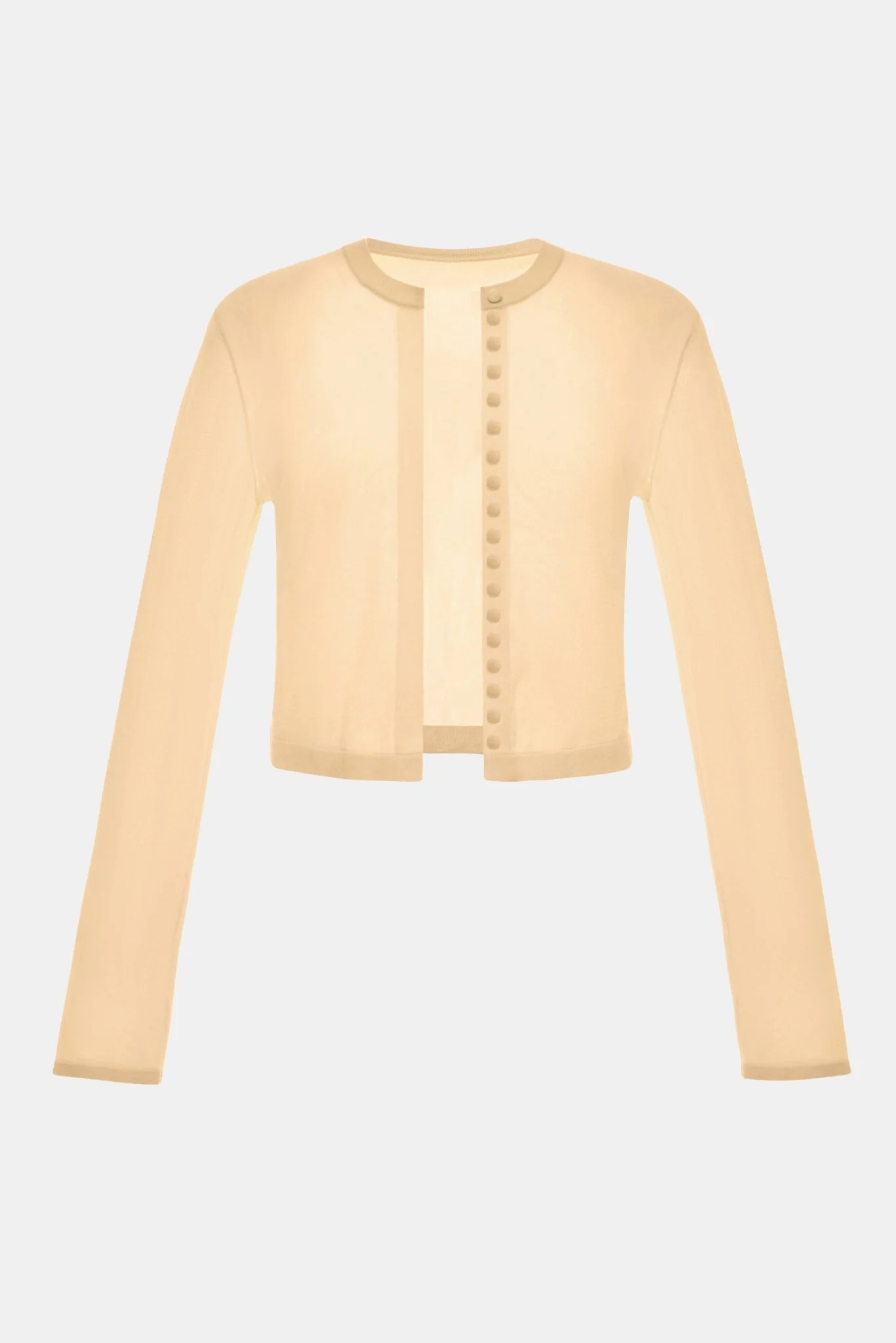 Camel Button-Up Crop Cardigan