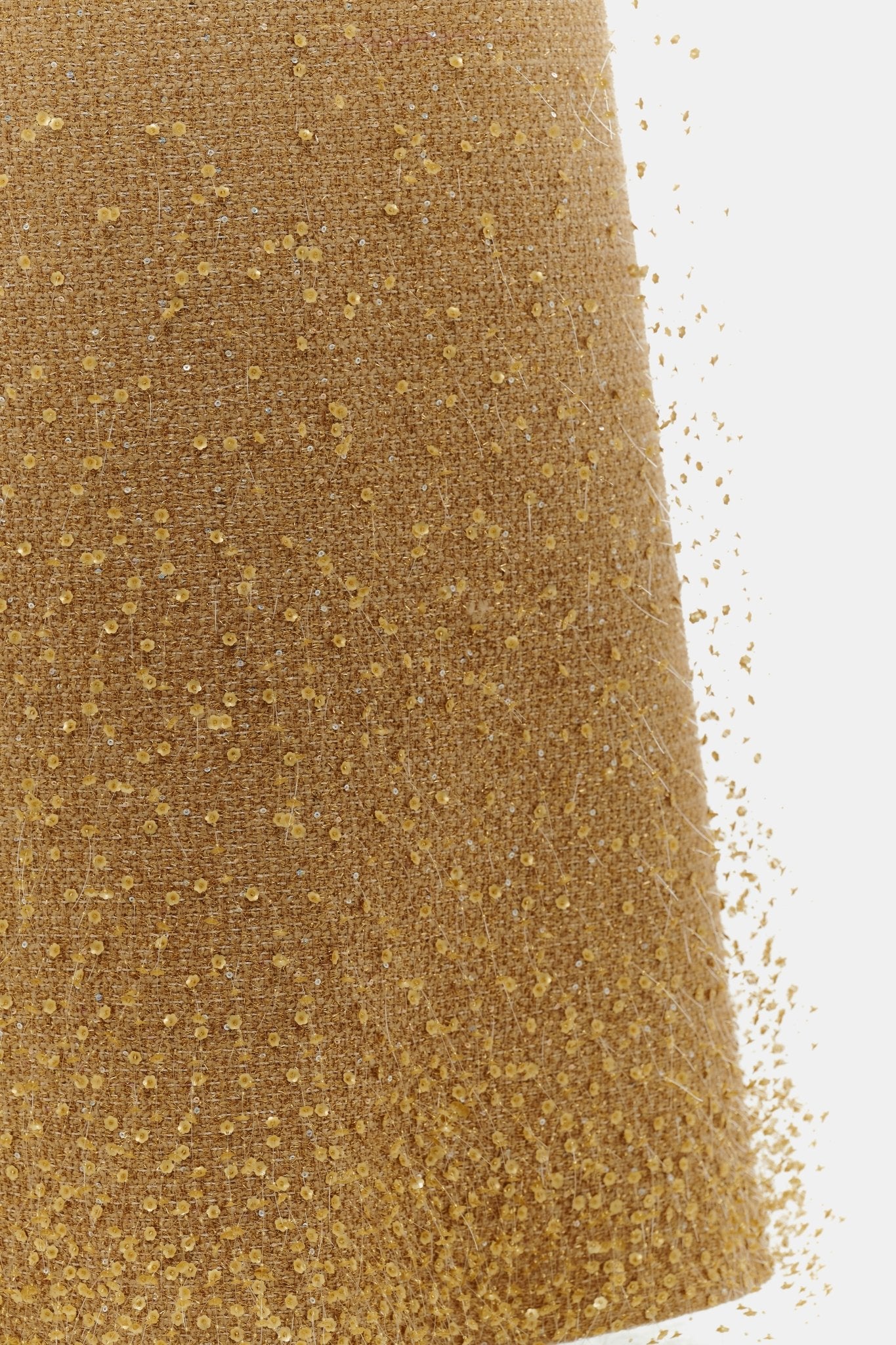Camel Crystal Beaded Tweed Dress - Image 6