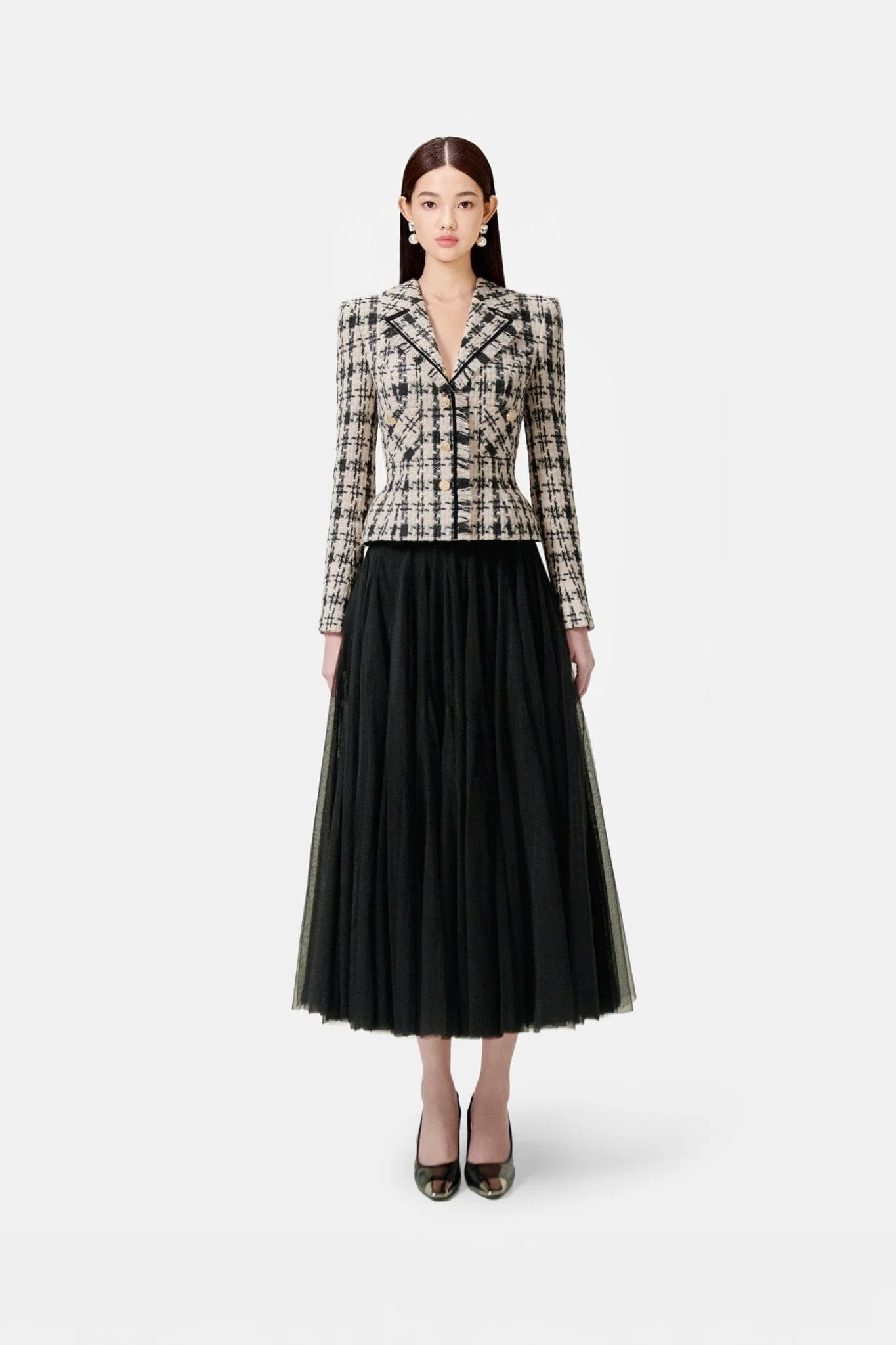 Classic Gingham Tailored Jacket - Image 4