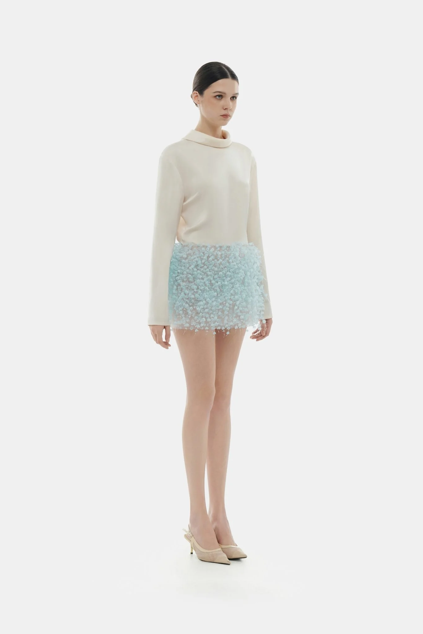 Blue Flowers Mini Skirt - Image 3