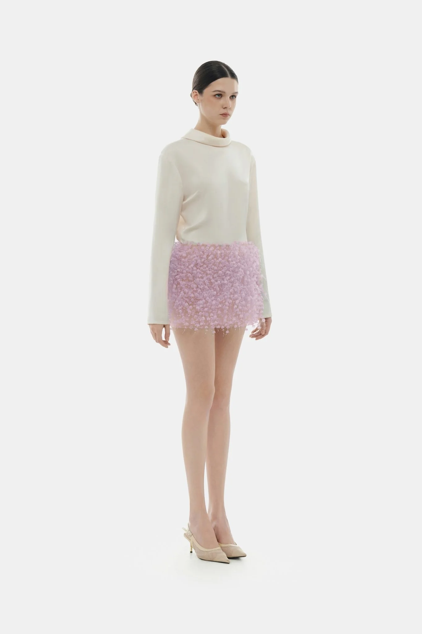 Violet Flowers Mini Skirt - Image 2
