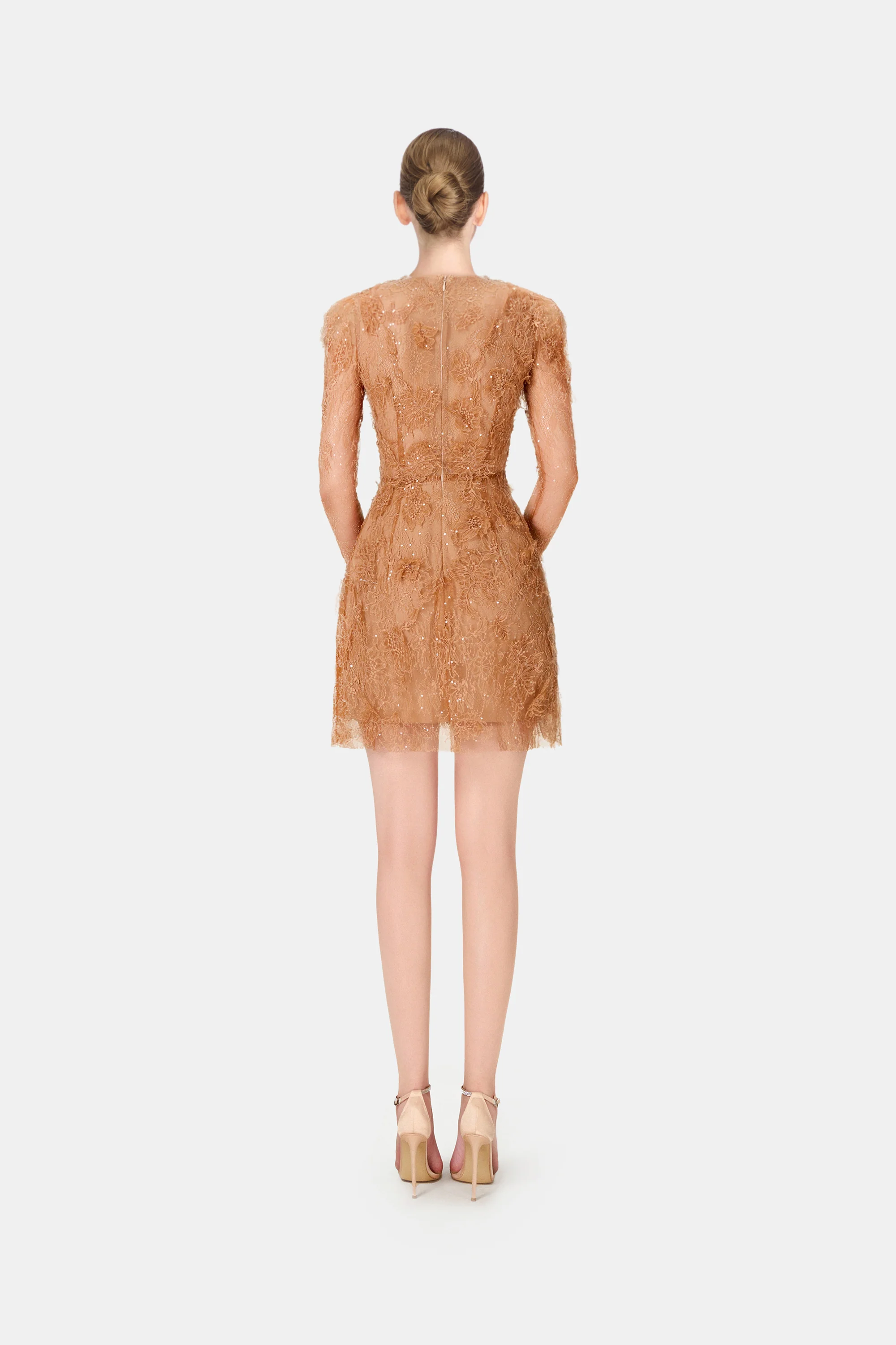 Honey Beaded Lace Mini Dress - Image 4