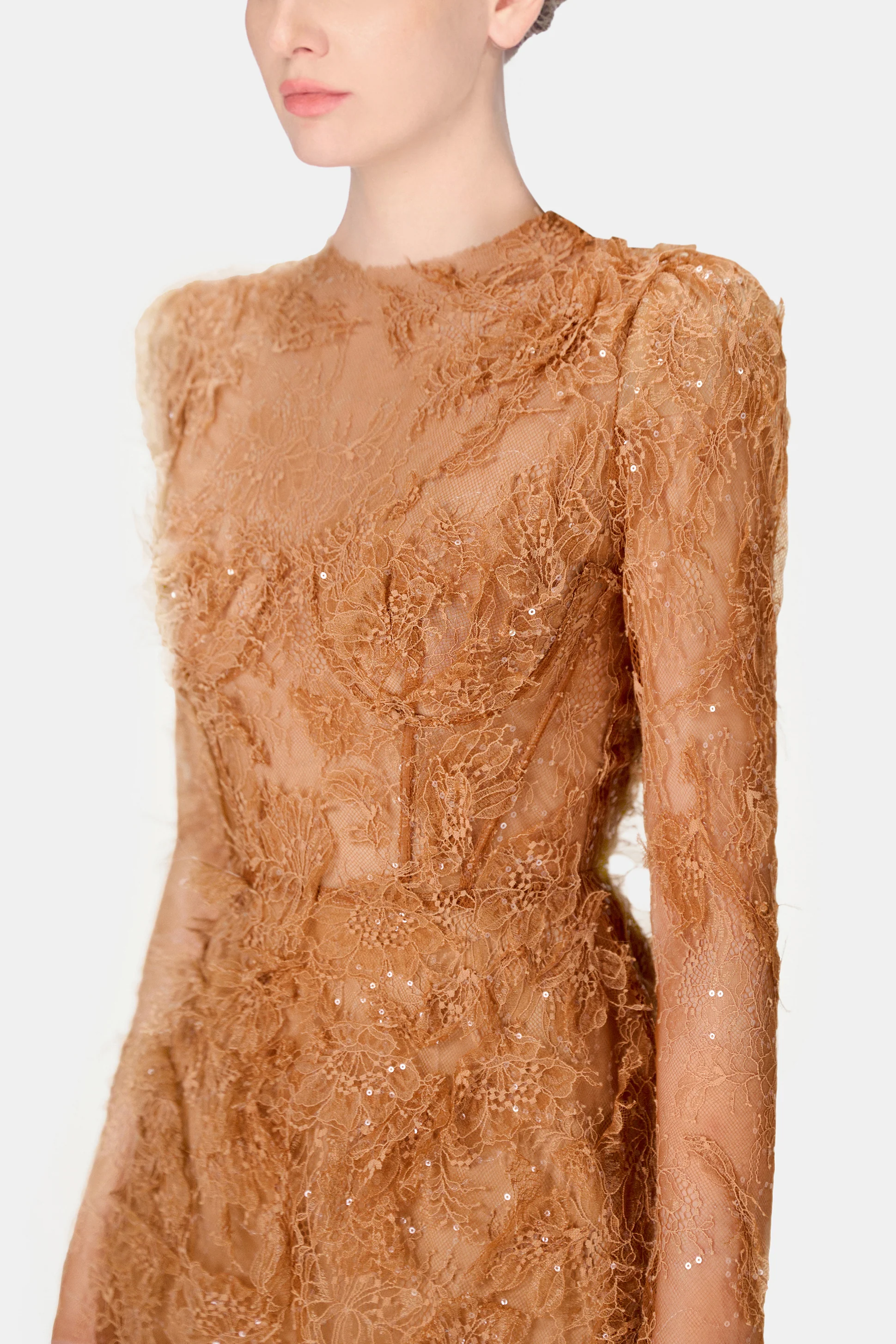 Honey Beaded Lace Mini Dress - Image 5