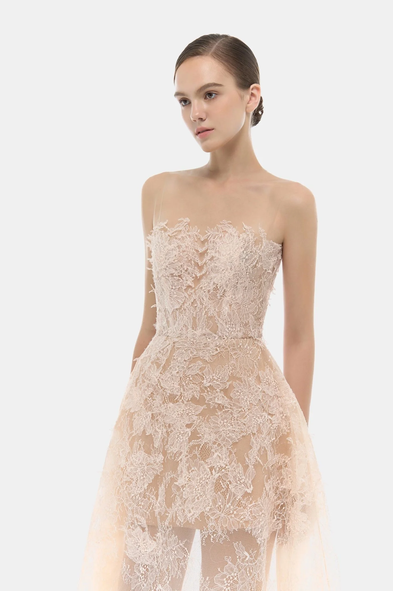 Baby Pink Beaded Lace Dress - Image 5