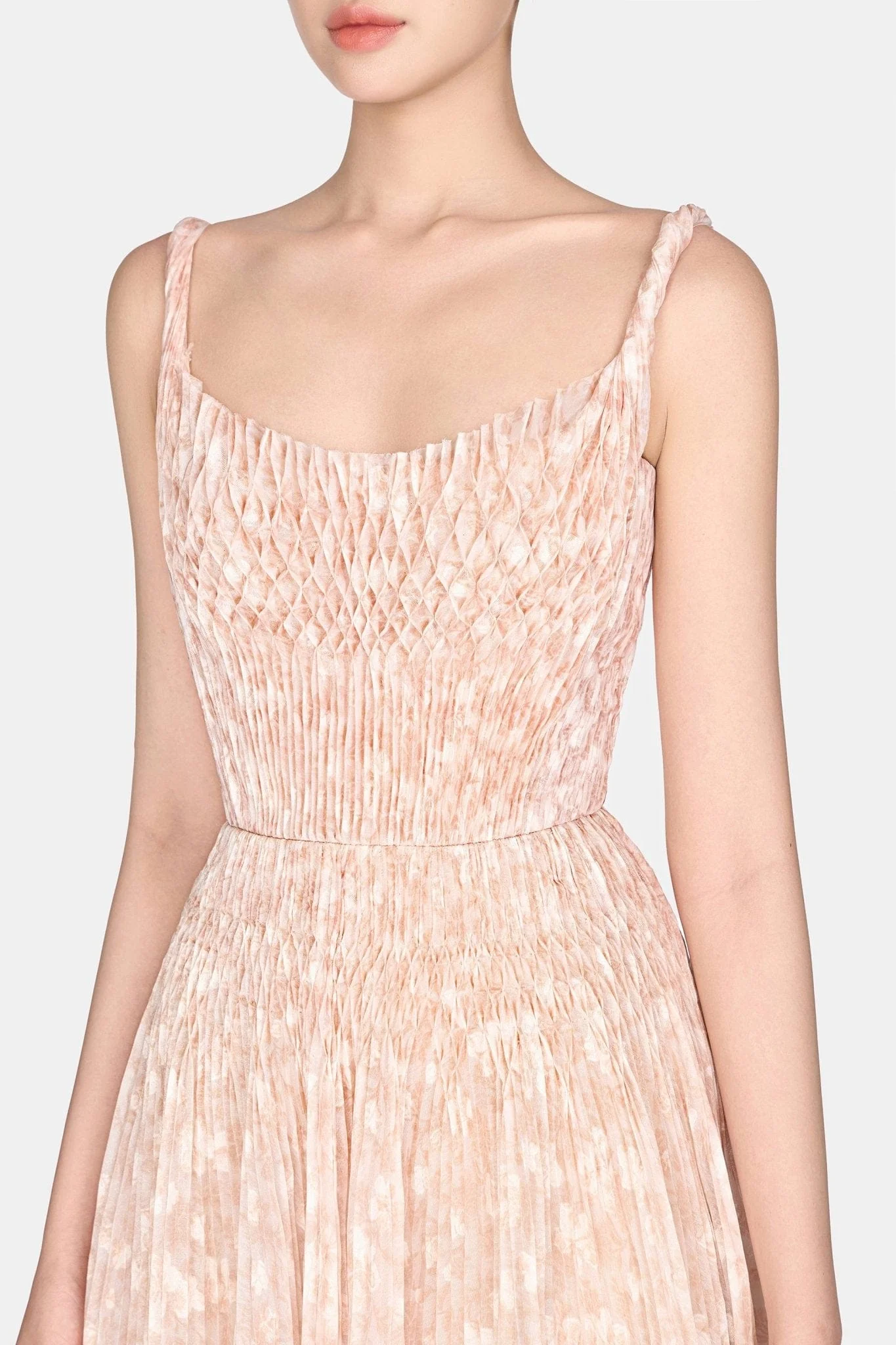 Brown Pleated Maxi Dress - Image 5