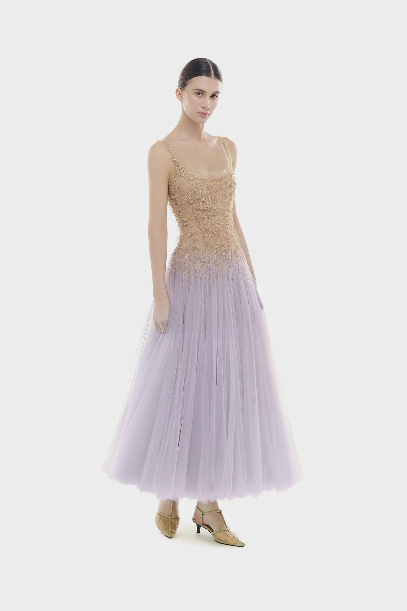 Baby Violet Ombre Lace Midi Dress - Image 2