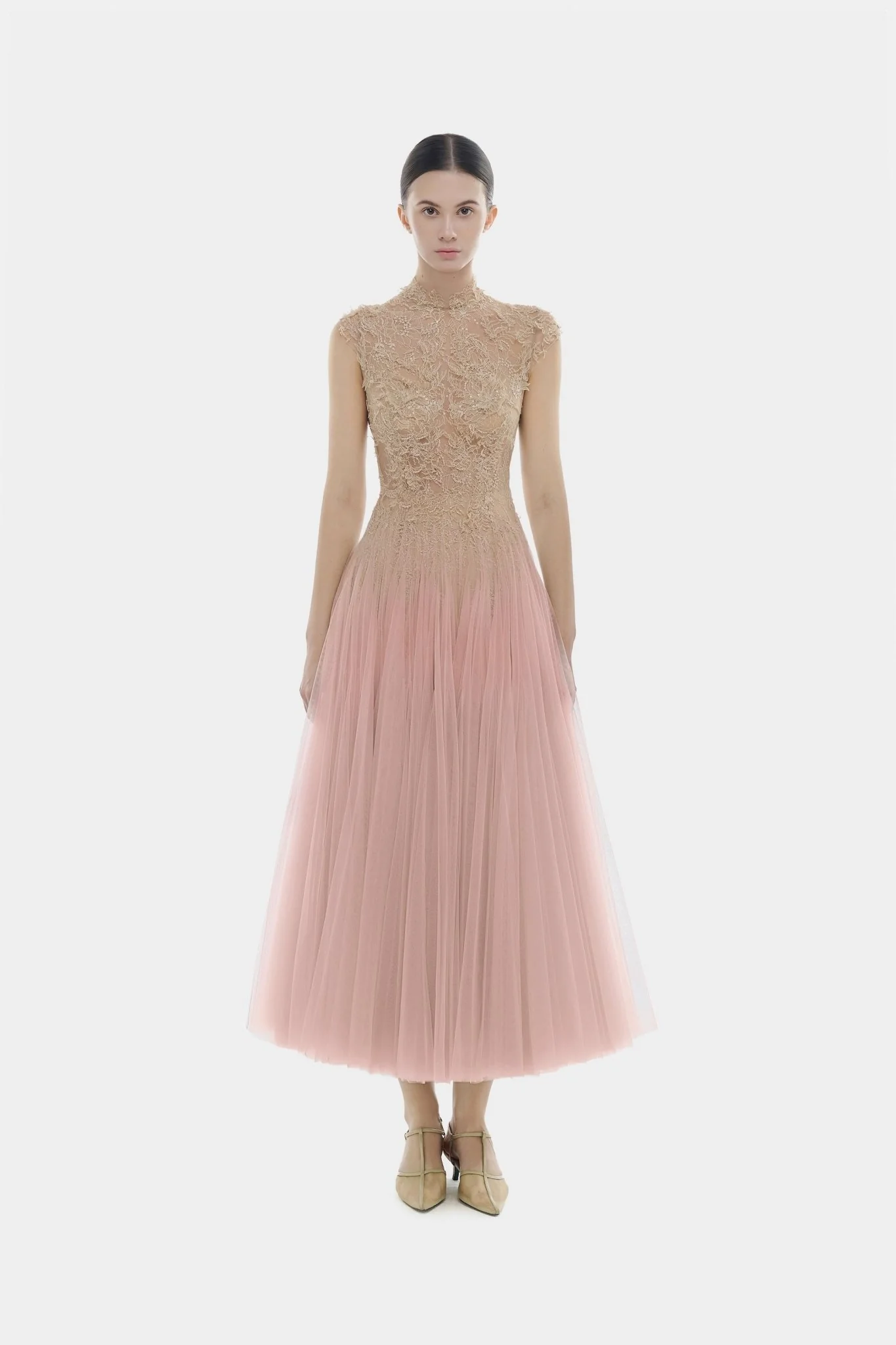 Pink Ombré Cut-Out Lace Dress - Image 3