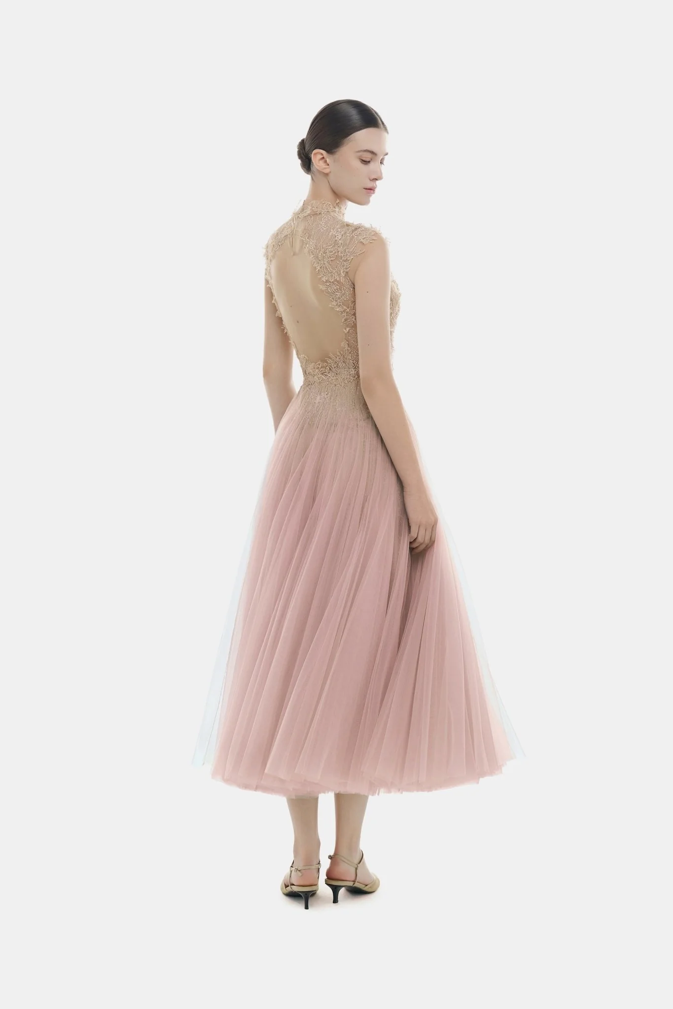 Pink Ombré Cut-Out Lace Dress - Image 4
