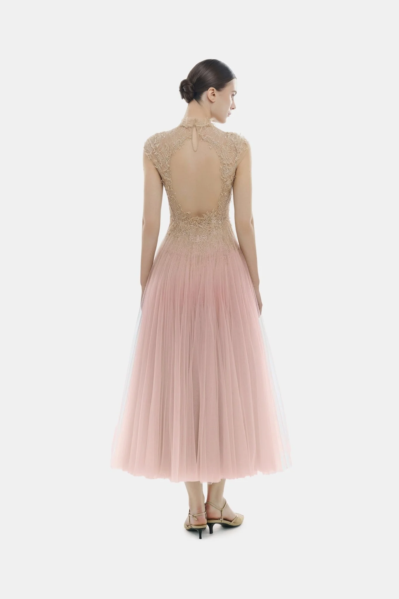 Pink Ombré Cut-Out Lace Dress - Image 5